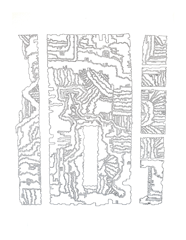 Trioliths, 2025, Pen on Paper, 18x24 inches