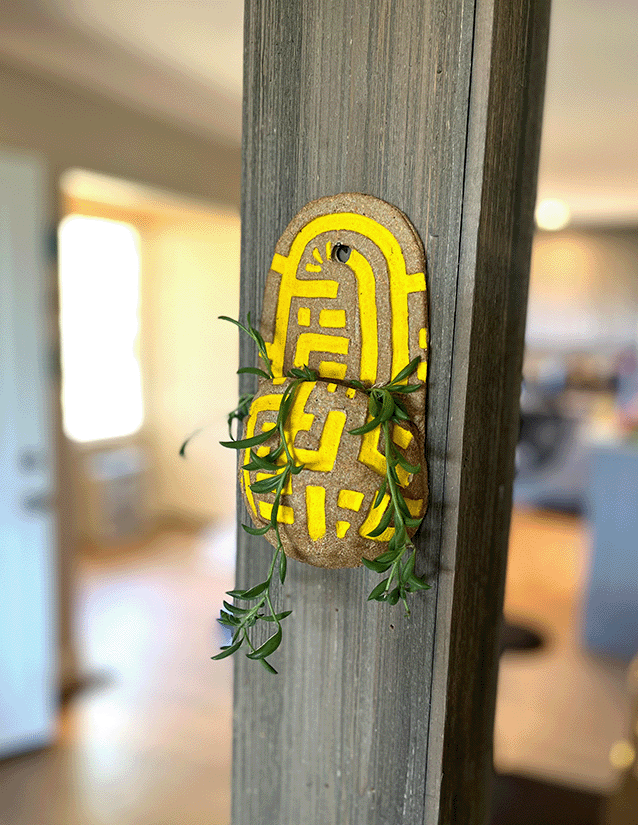 Yellow Lazer Wall Planter, 2024, Ceramic