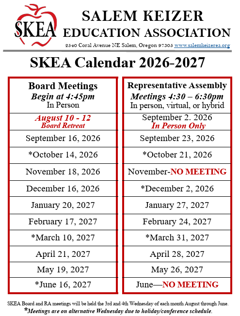 Board and RA Meeting Dates