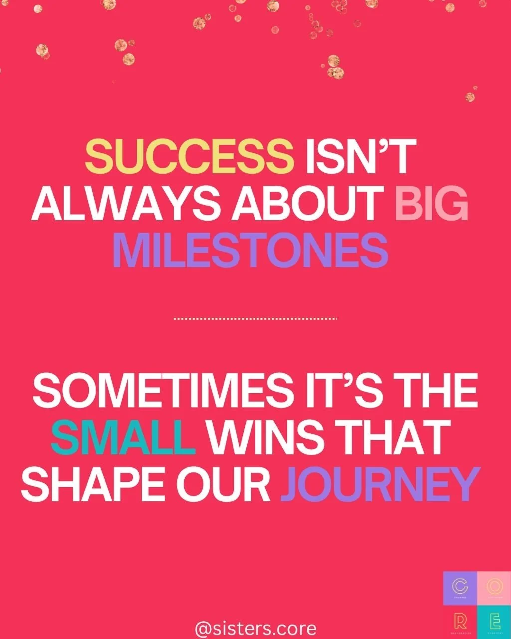 ✨ Success isn&rsquo;t always about big milestones&mdash;sometimes it&rsquo;s the small wins that shape our journey. ✨

It&rsquo;s easy to overlook the little victories, but they are the building blocks that keep us moving forward. 

Whether it&rsquo;