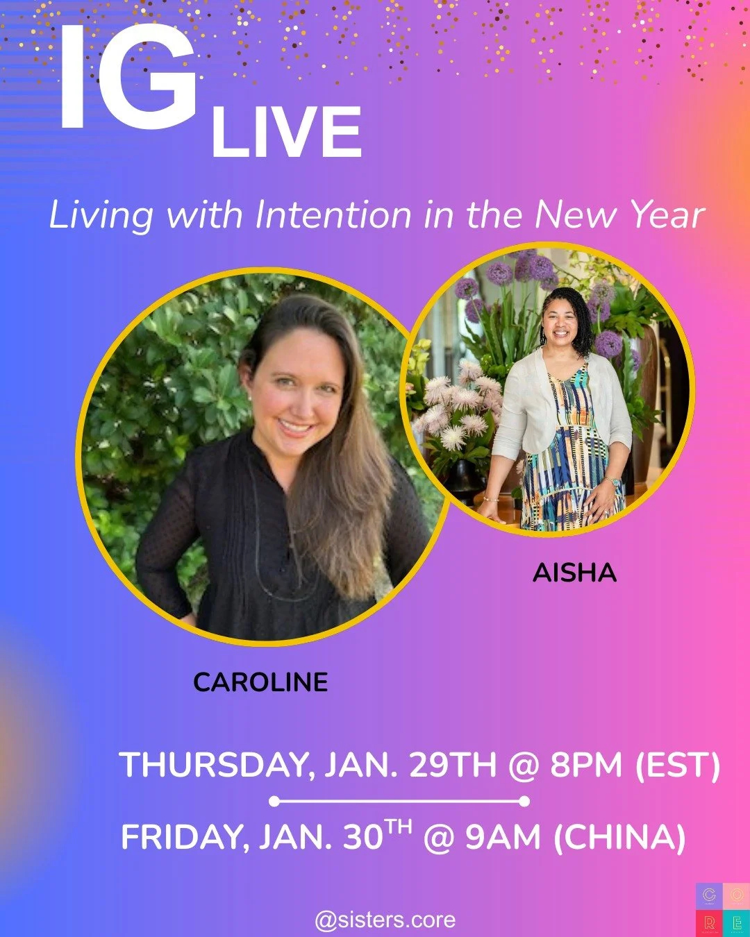 ✨ IG LIVE: Living with Intention in the New Year ✨

Join us for a meaningful conversation on what it looks like to start the year with intention and choose a Word of the Year that truly guides how you live, lead, and show up.

Our Founder Aisha Moffe