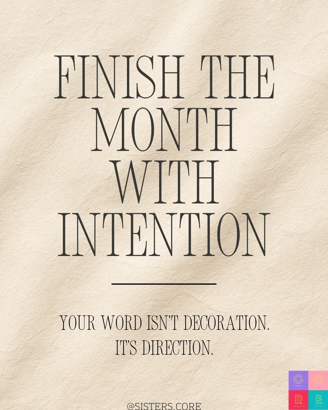 As this month comes to a close, don&rsquo;t rush into the next one without reflecting.

Intentional living isn&rsquo;t about doing more.
It&rsquo;s about aligning better.

Your word for the year was never meant to sit quietly on a vision board.
It&rs