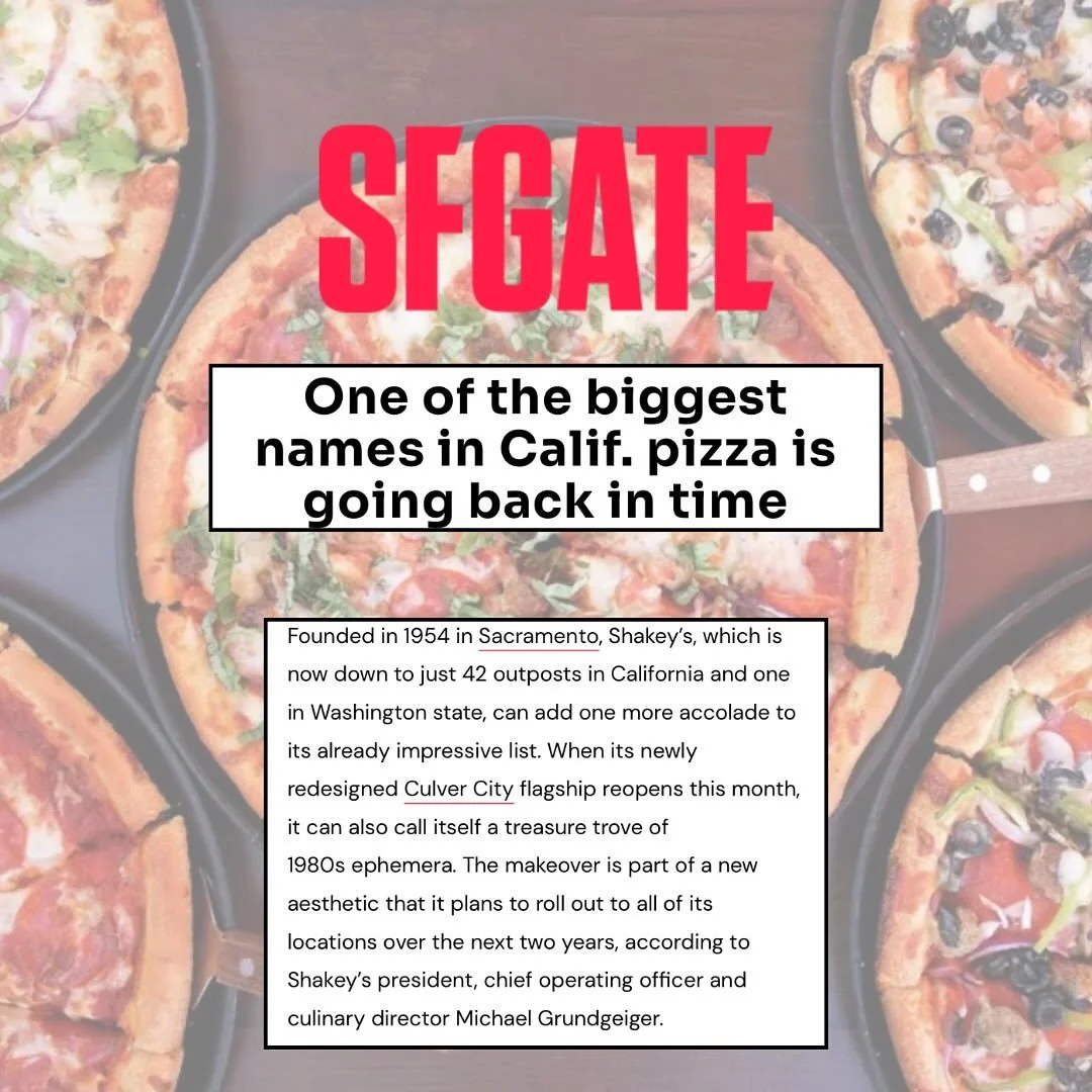 The iconic Shakey&rsquo;s Pizza Parlor is debuting a refreshed design that bridges decades of nostalgia with modern appeal while celebrating Shakey&rsquo;s heritage. Thank you to @sfgate for the feature! 

Excited for the public to check it out later