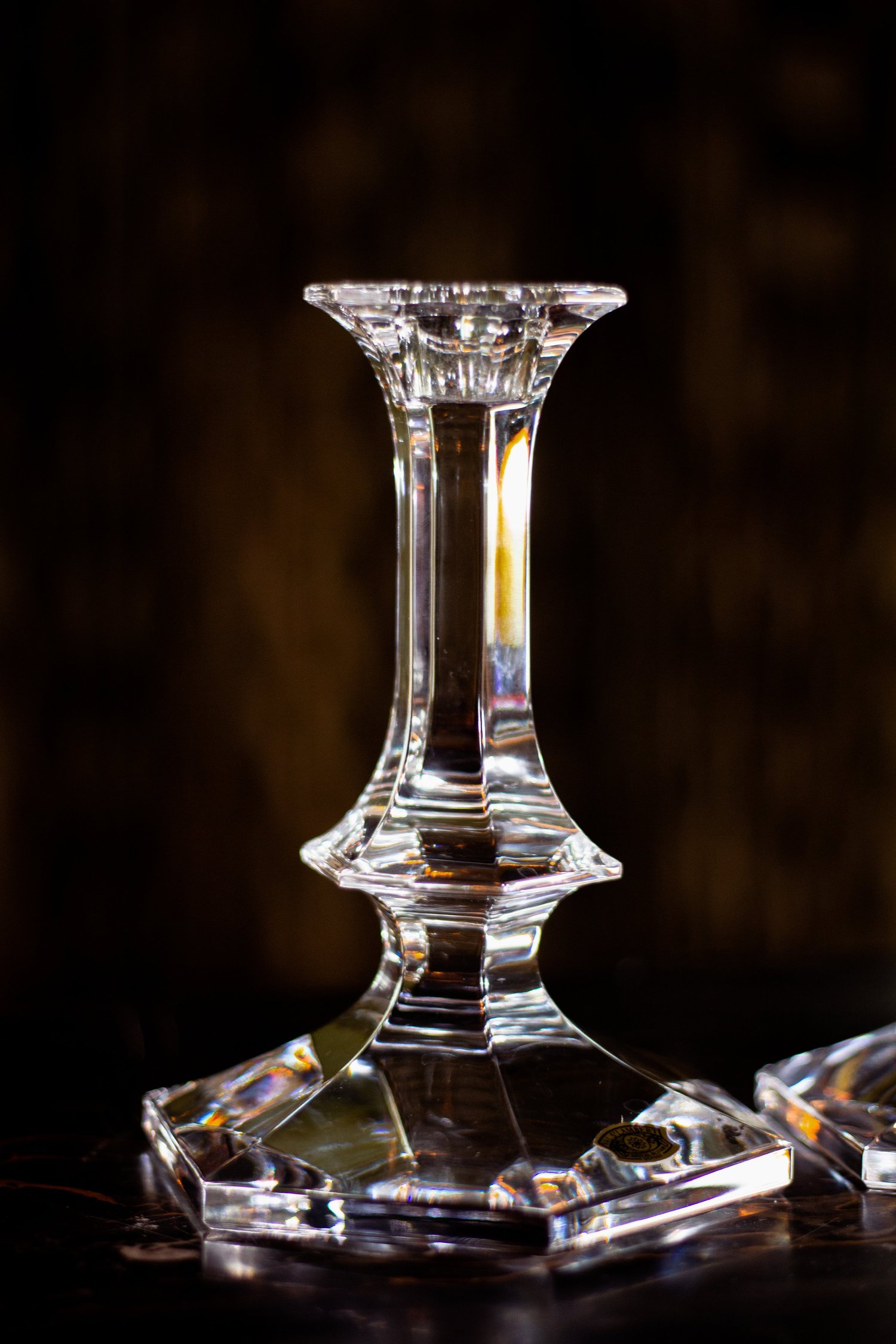 Val St. Lambert Crystal Candlesticks - a pair — After Hours  display picture 1