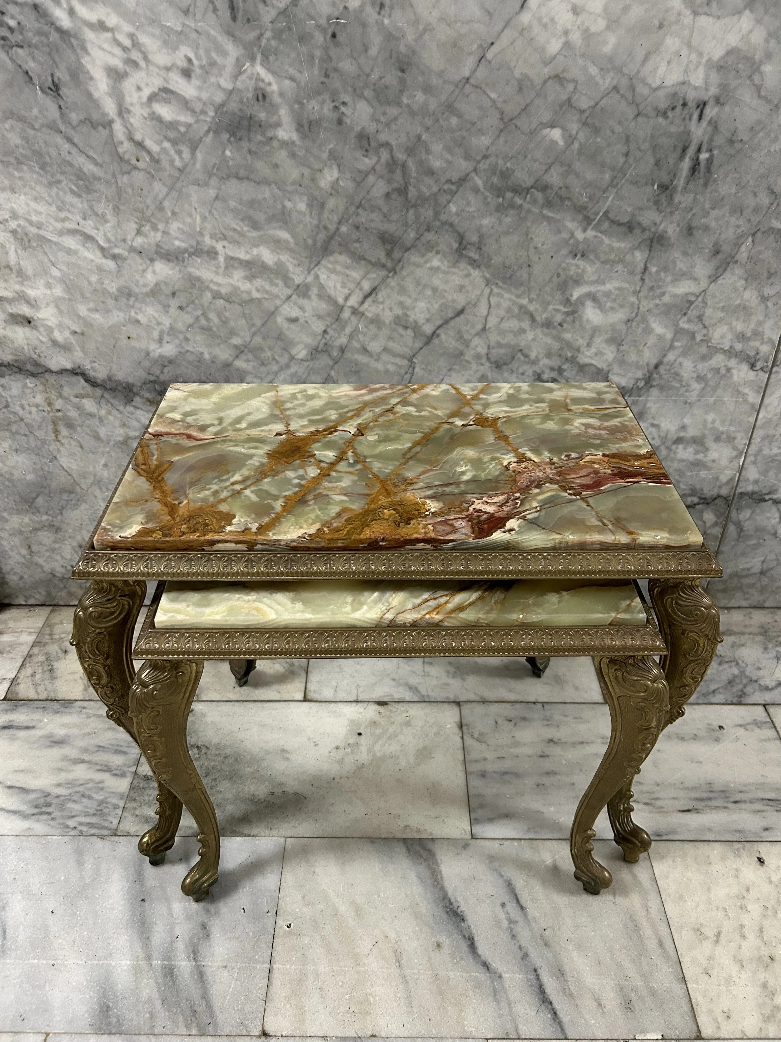 Vintage Onyx Nesting Tables - Hollywood Regency