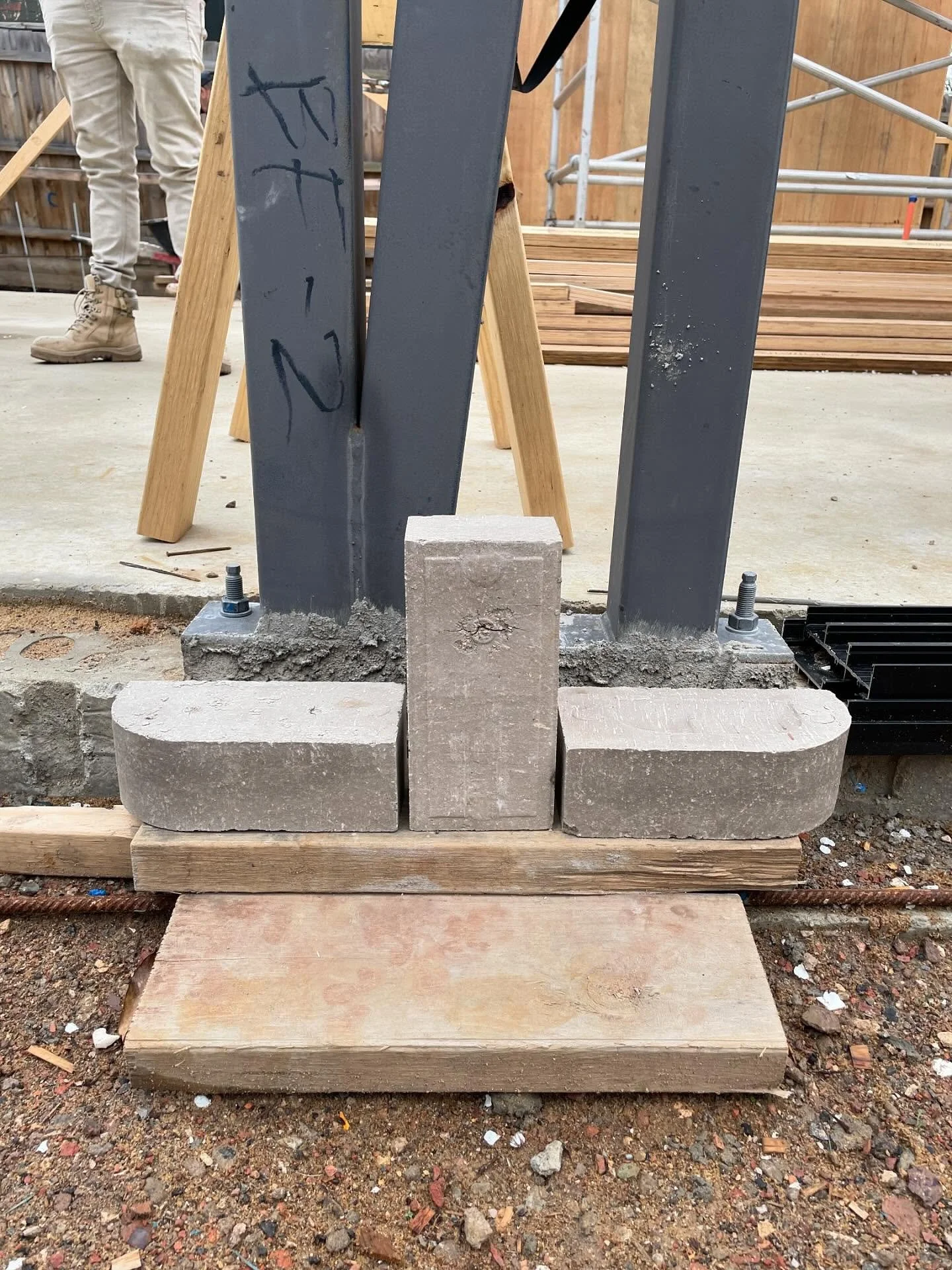 Progress at our Camberwell renovation and extension with @builders_of_architecture . Nubrik Artisan Wolf bricks have arrived on site, and set out has commenced. Framing is underway for the extension. Sub floor works in the existing house are almost c