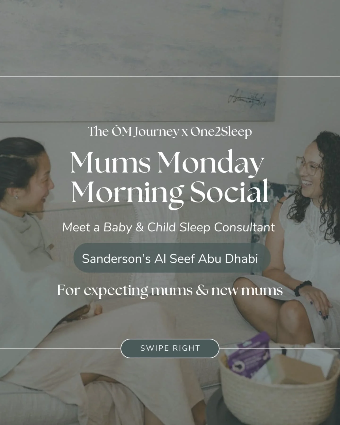 Join us for our weekly Mums Morning Social on Monday, November 25th, at Sanderson's Al Seef in Abu Dhabi! This event is perfect for expecting mums and new mums.

Special Guest: Meet Lamis 😴 from @_one2sleep ! She is a baby and child sleep consultant