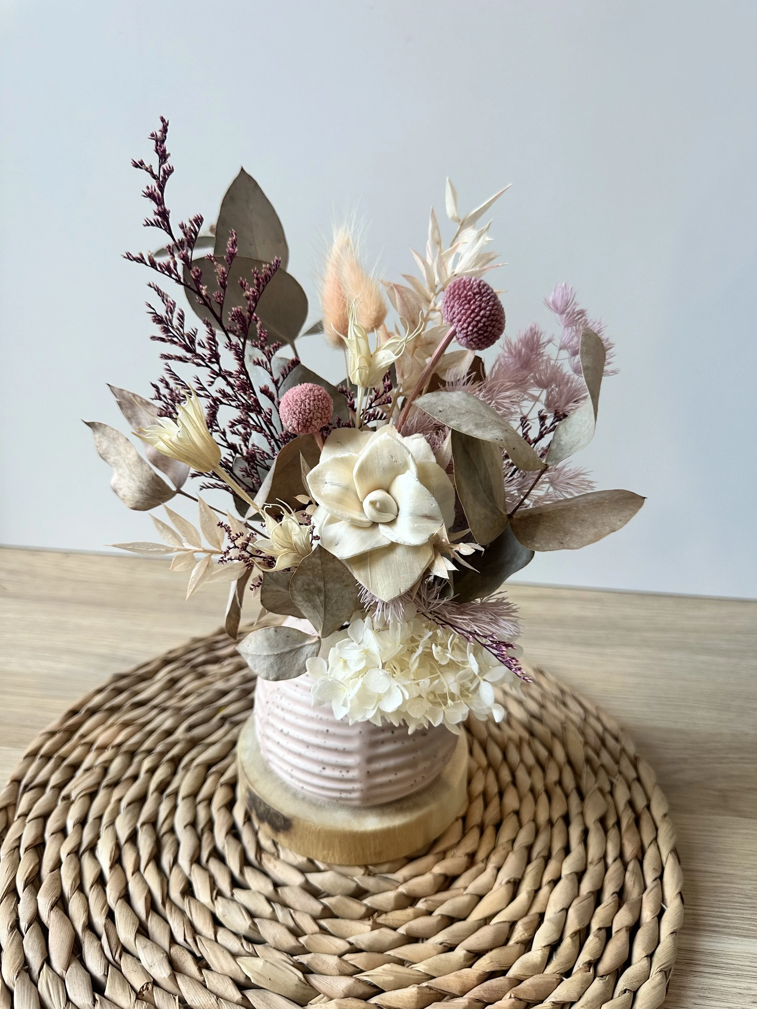 Dried Flower Arrangement - Mini Pink & Purple