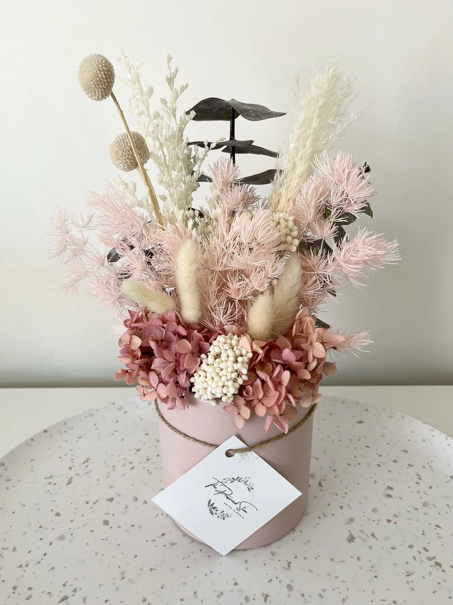 Small Dried Flower Arrangement Coral — The Preserved Stem Dried Flowers