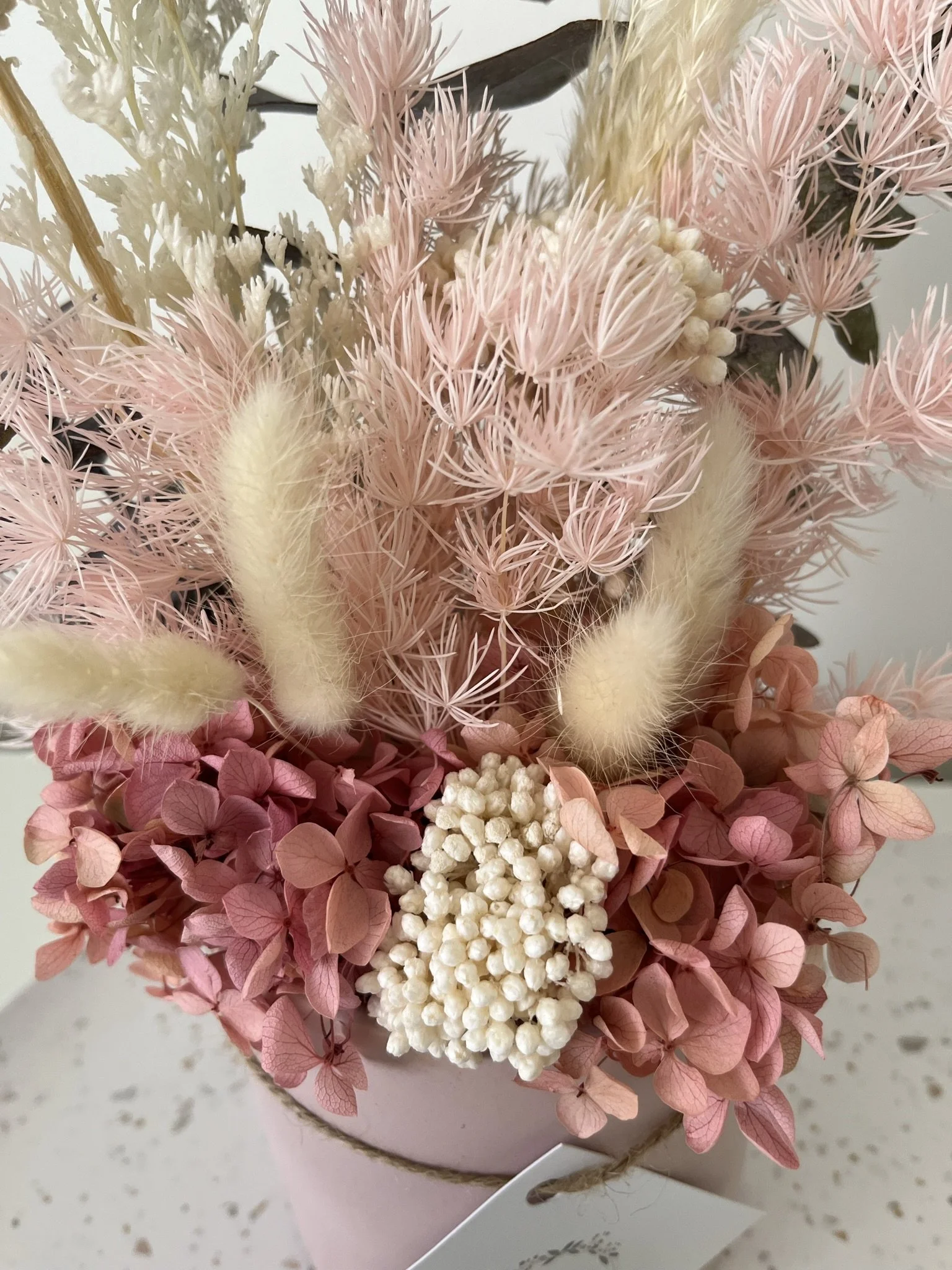 Small Dried Flower Arrangement White — The Preserved Stem Dried Flowers