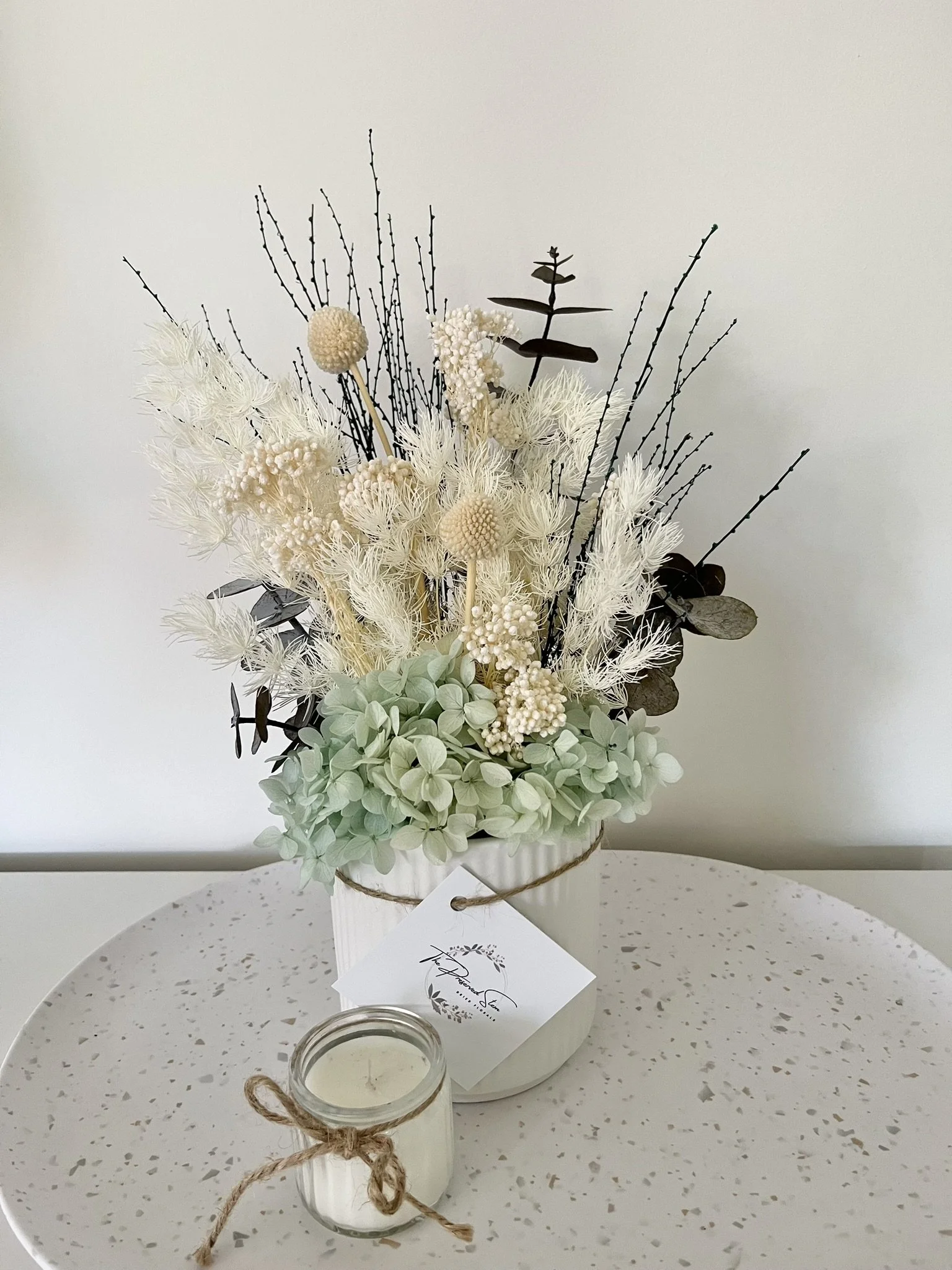 Small Dried Flower Arrangement Black — The Preserved Stem Dried Flowers