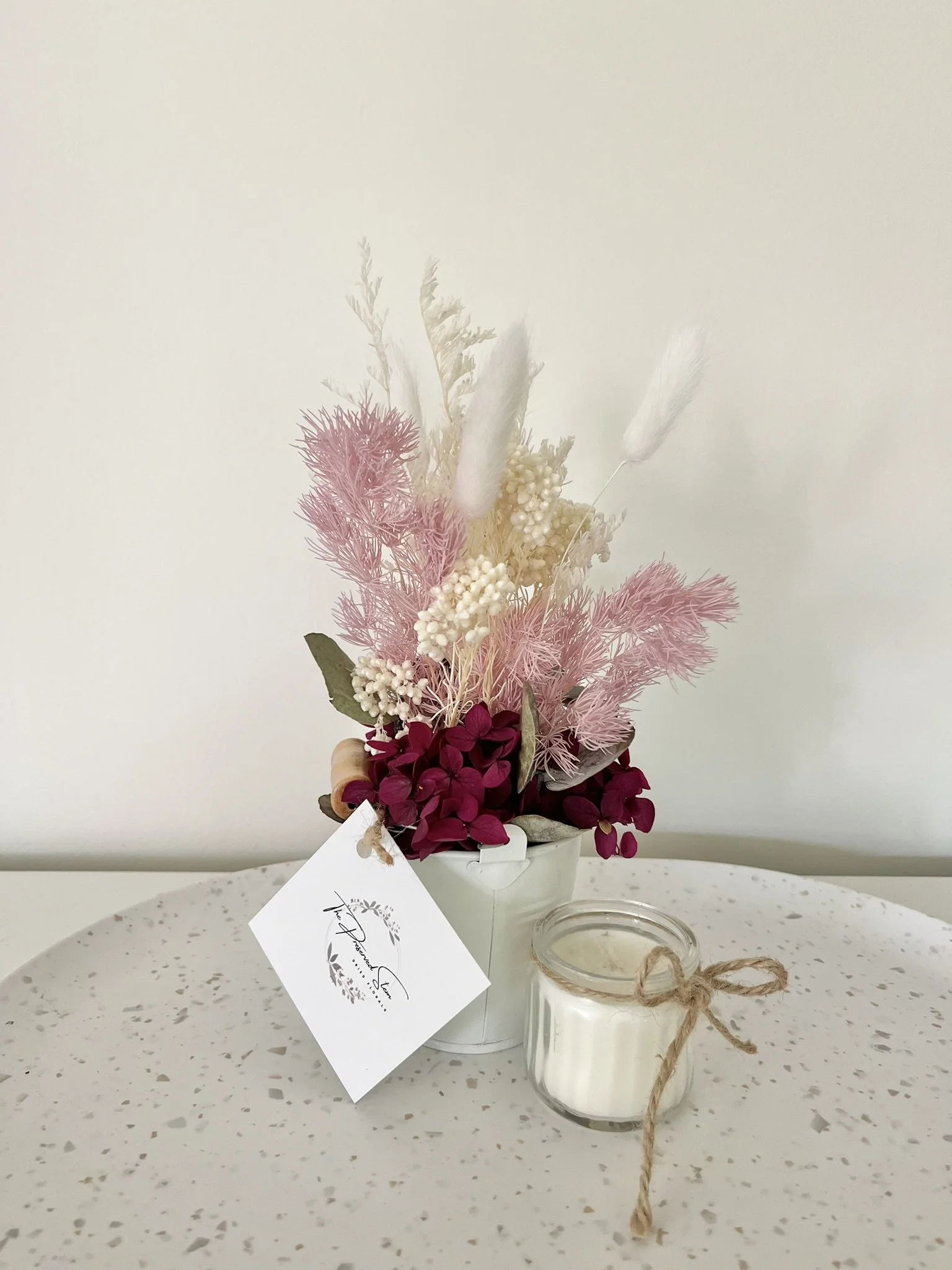 Small Dried Flower Arrangement Gold — The Preserved Stem Dried Flowers