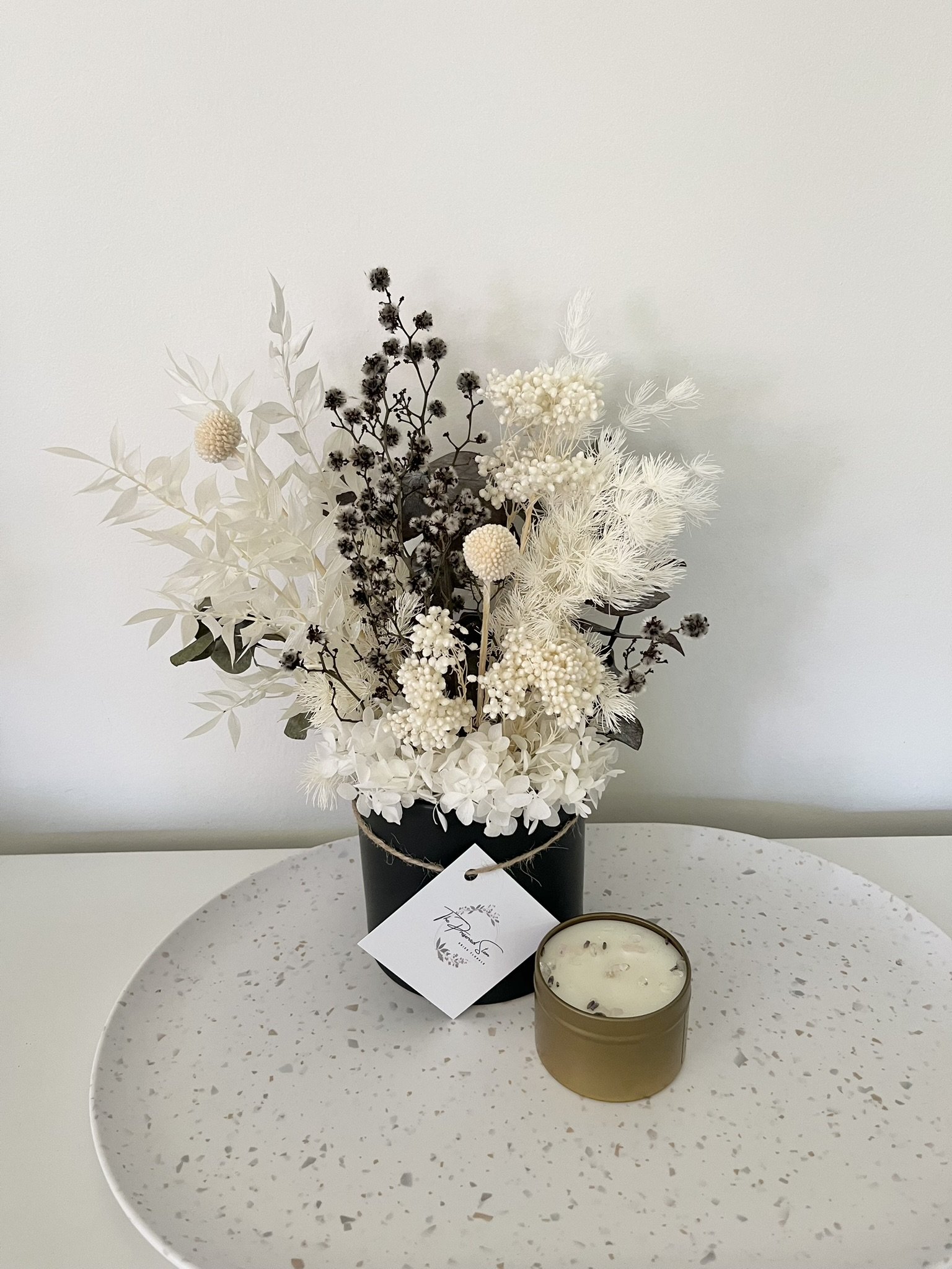 Small Dried Flower Arrangement Pink — The Preserved Stem Dried Flowers