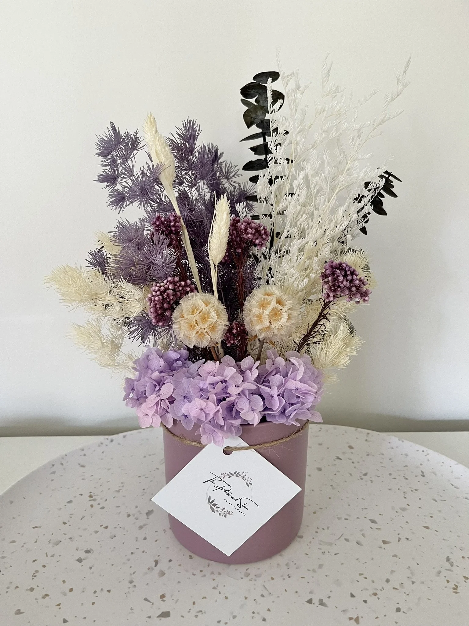 Small Dried Flower Arrangement Pink — The Preserved Stem Dried Flowers