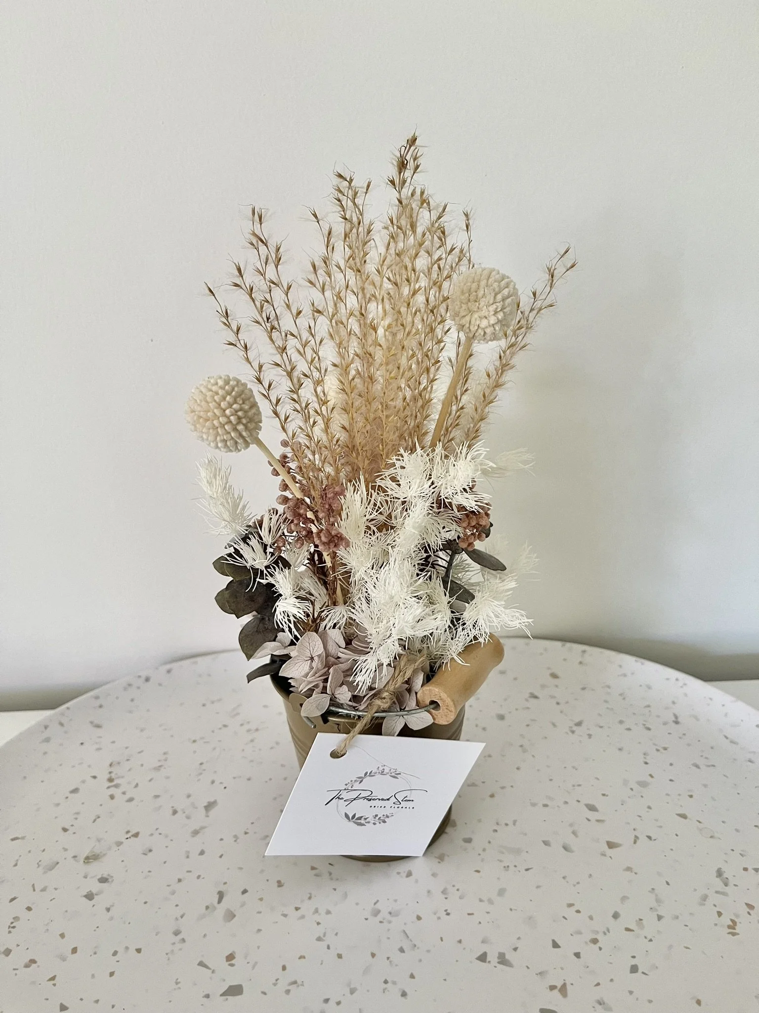 Small Dried Flower Arrangement Pink — The Preserved Stem Dried Flowers