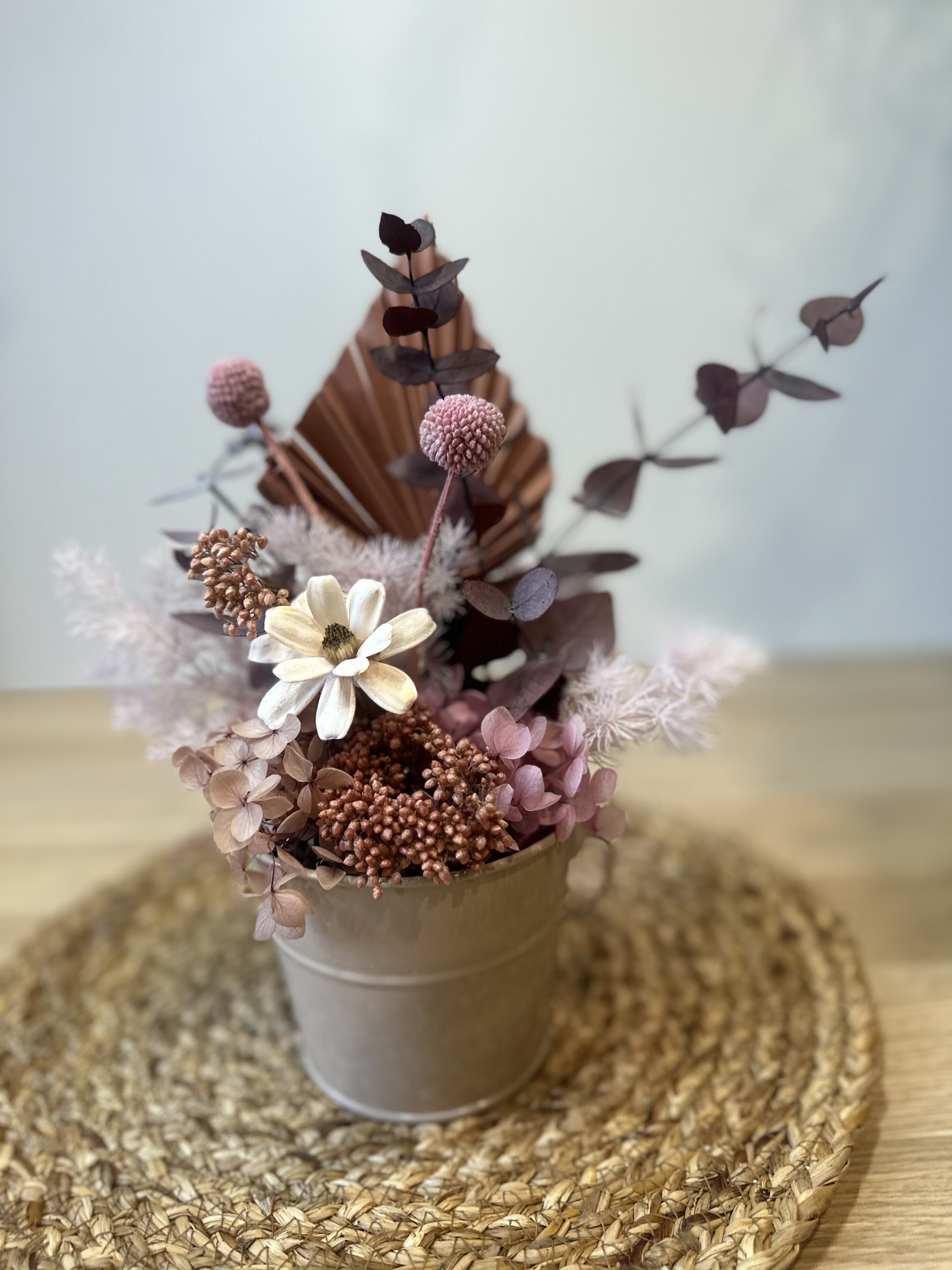 Dried Flower Arrangement -  Pink Earth Pot