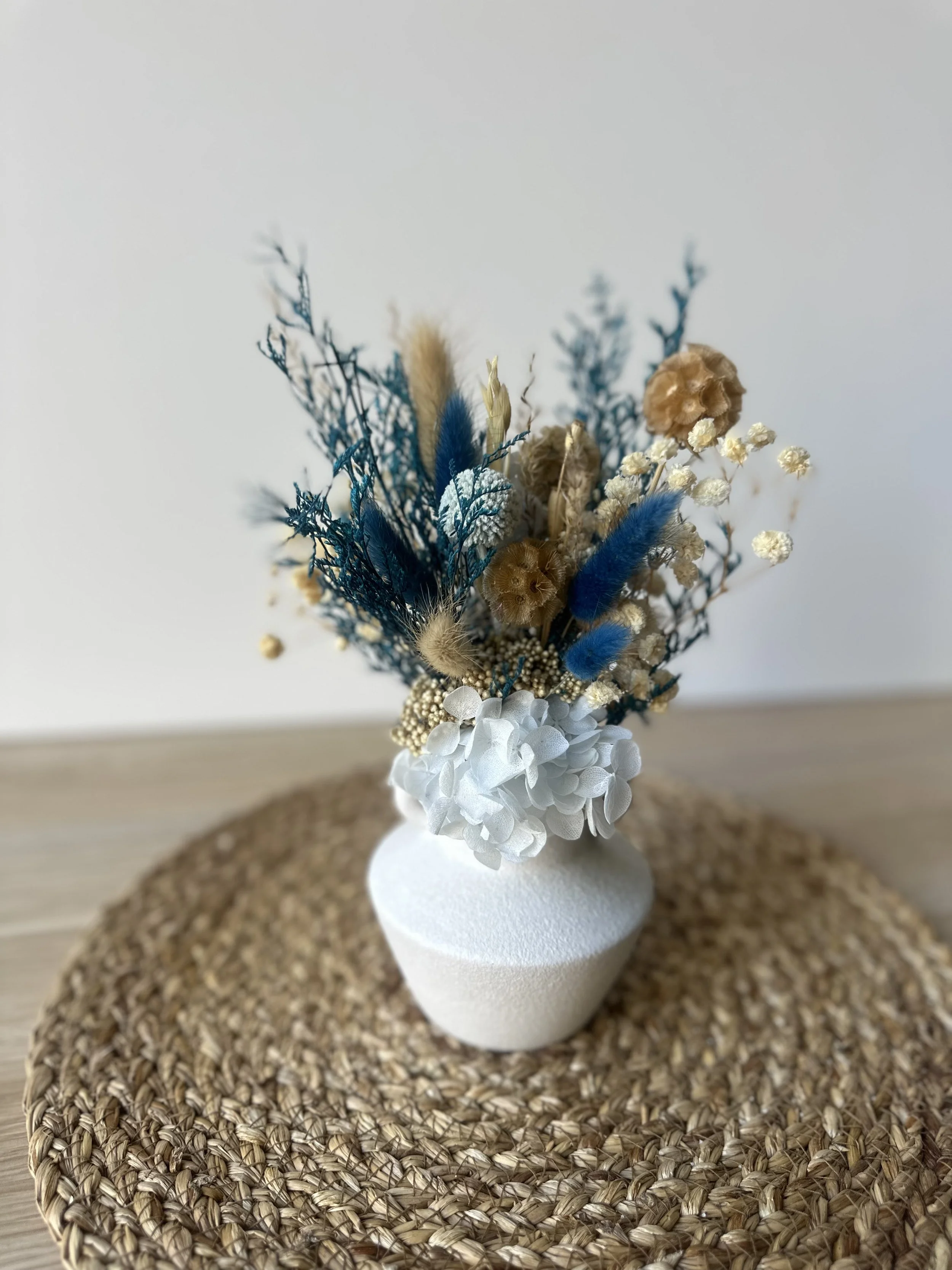 Dried Flower Arrangement - Mini Vase Azure
