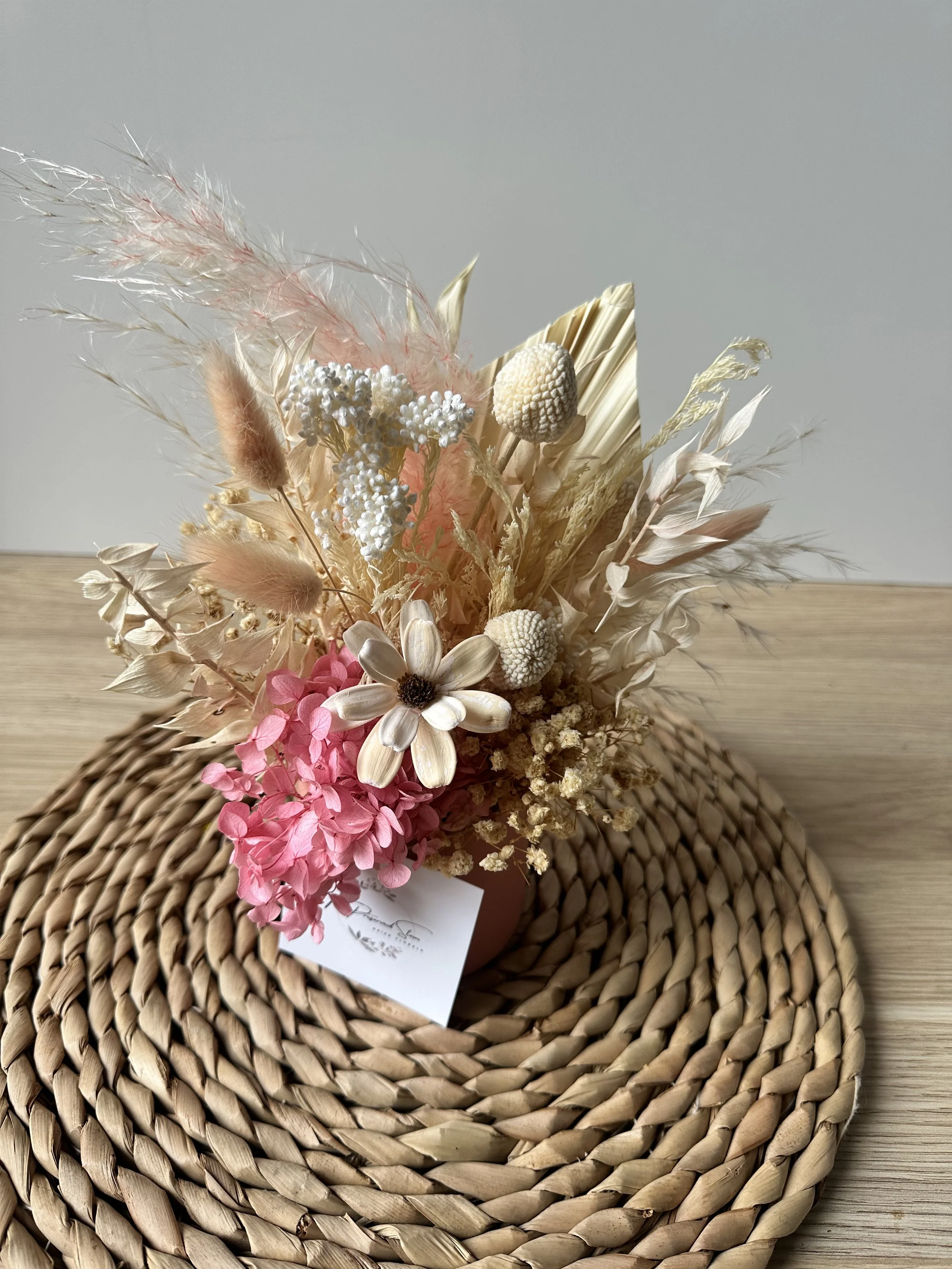 Dried Flower Arrangement - Mini Pink