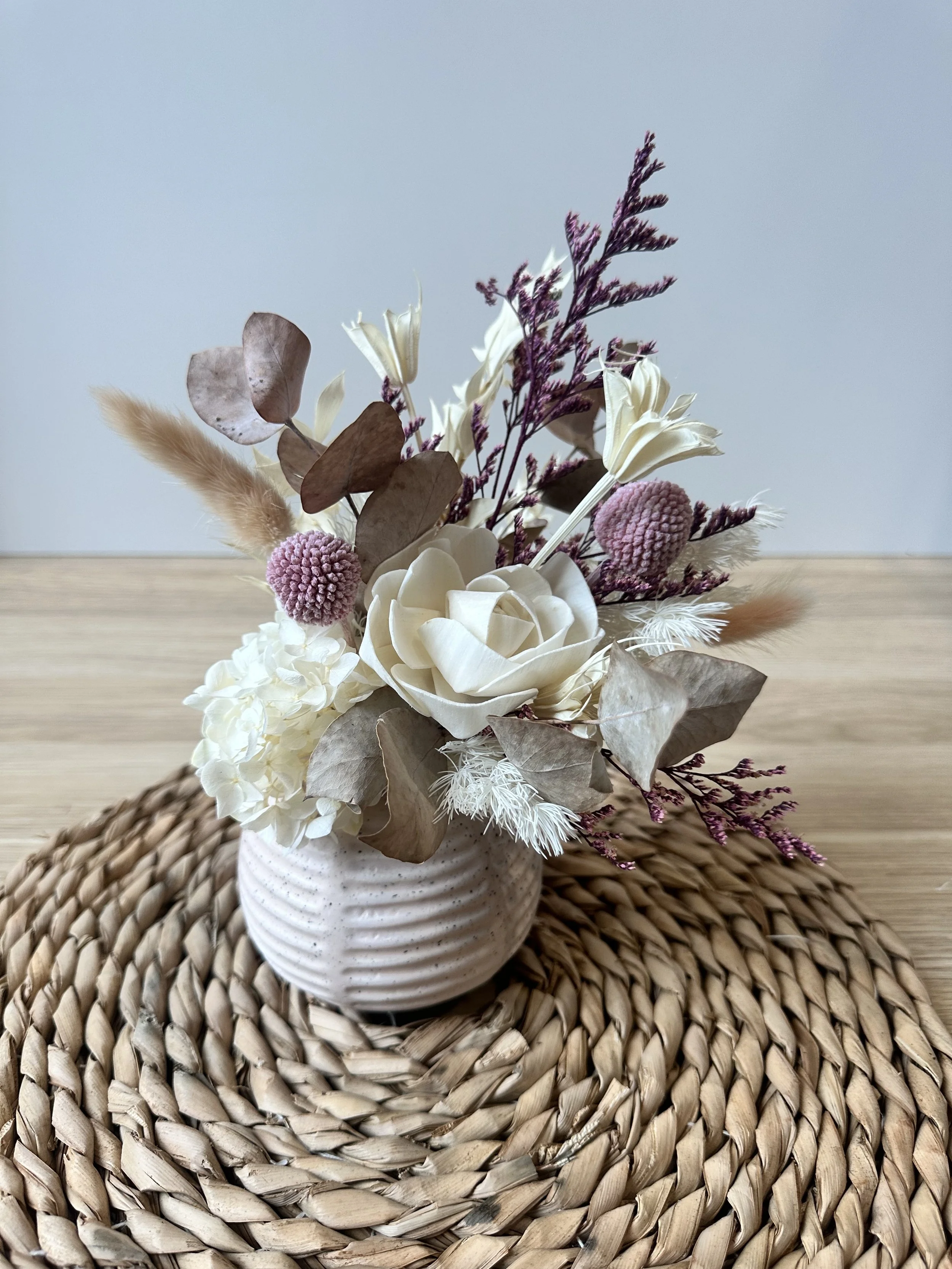 Dried Flower Arrangement - Mini Pink & Purple