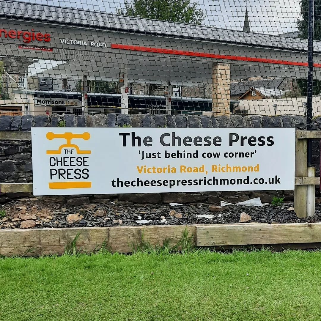 This has been on the to-do list for a while and finally it's up! 

Our lovely sign is now on display @richmondshirecricketclub - don't forget to grab your grazing box to enjoy while you watch the cricket! 

#artisancheese 
#yorkshirecheese 
#grazingb