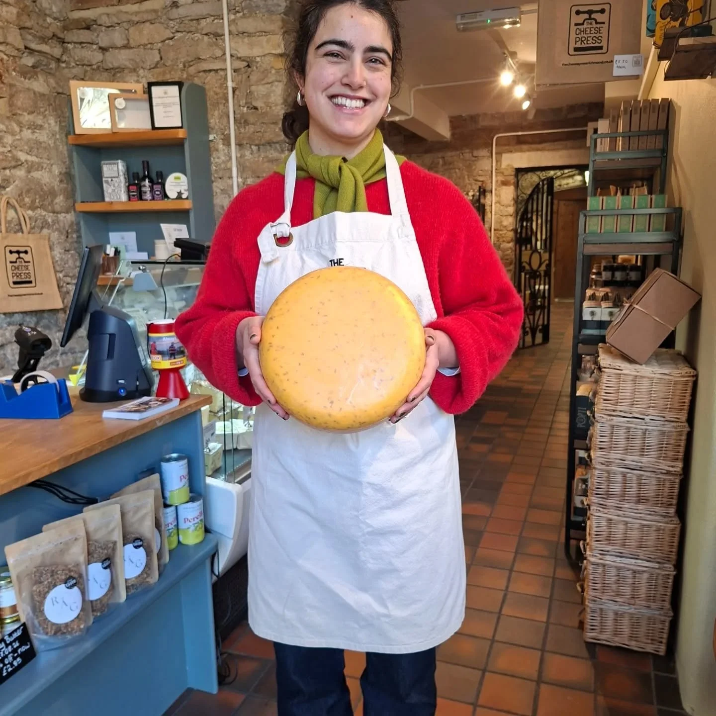Just look at that wheel of Cumin Gouda! 

A cheese that has been enjoyed for centuries with its roots tracing back to the 17th century. This medium-matured cheese combines the smooth and creamy texture of traditional Gouda with the distinct and aroma