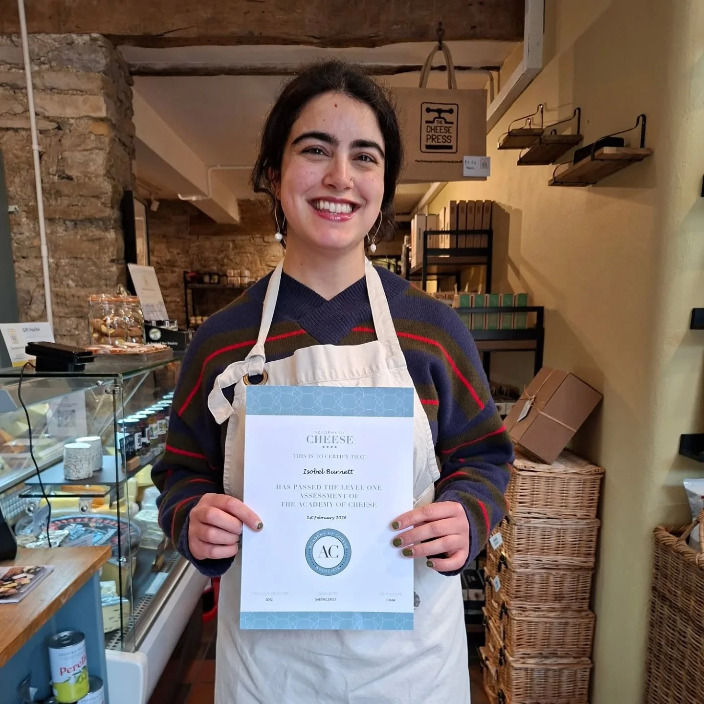 Congratulations to Isobel on passing her Level 1 Academy of Cheese course 🥳

#cheeselover 
#cheeseislife