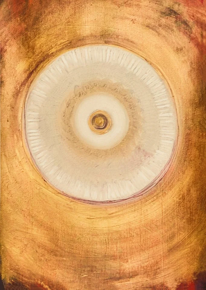 The Golden Circle.
Mixed media on paper, 50cm x 70cm, 2025.