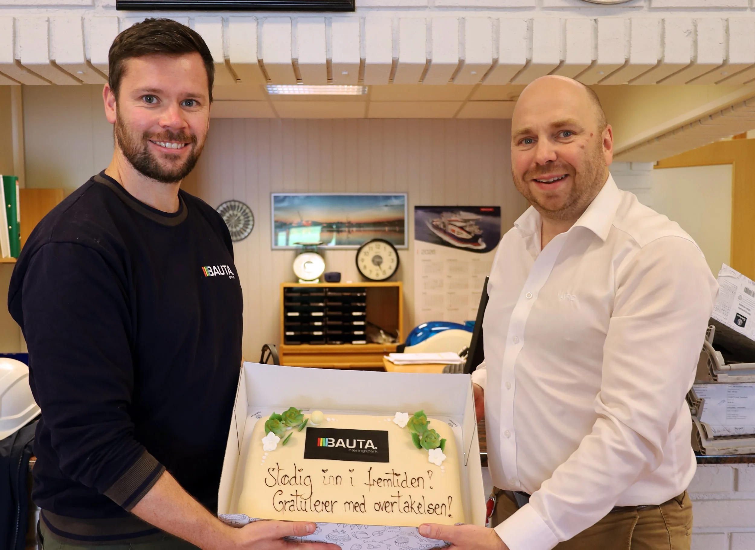 Daniel Sundet (Bauta Group) og Odd Henrik Iversen (Vard). Foto av June Holm/Bauta