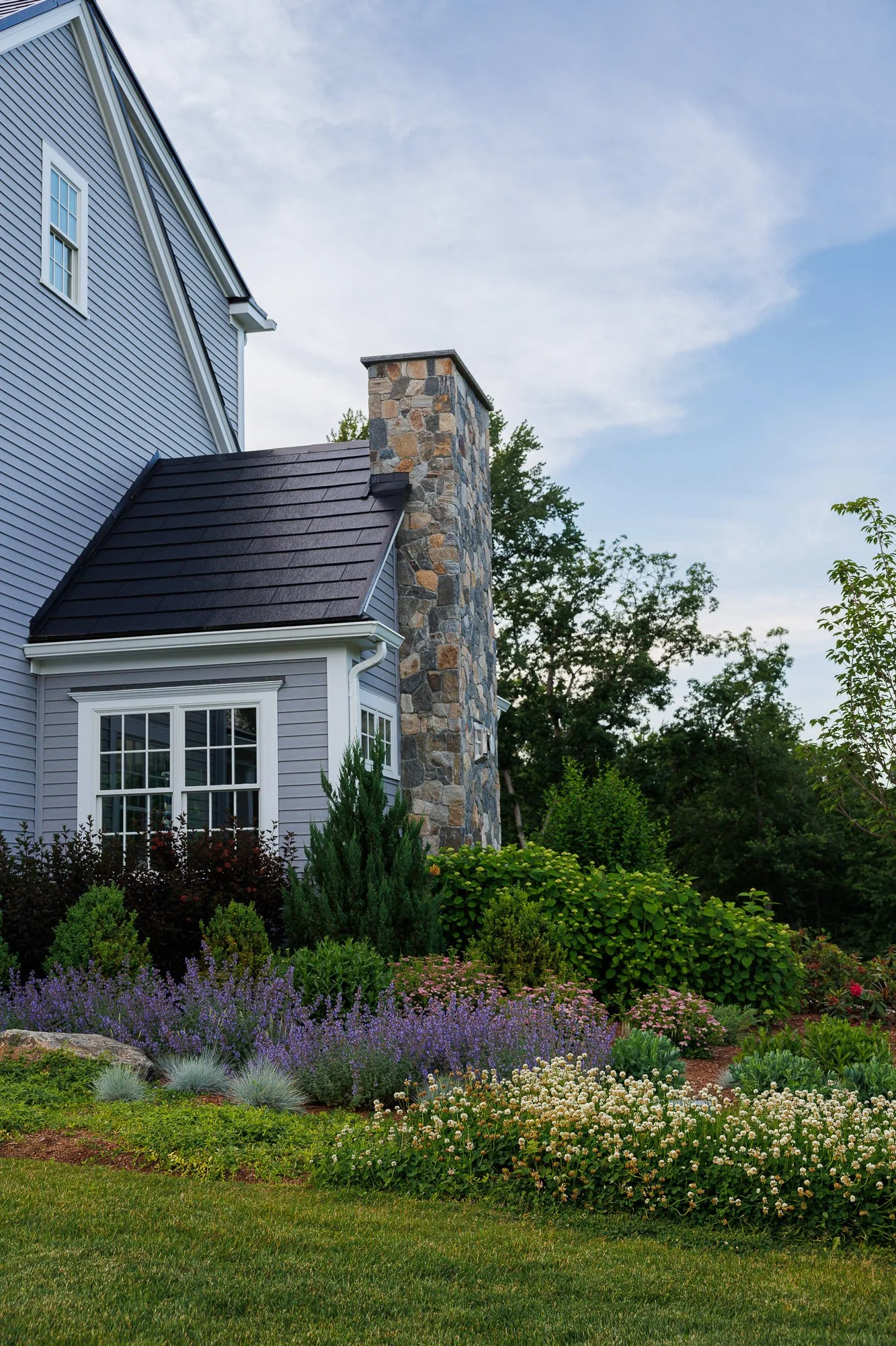 landscape layering, landscape design, layered plantings, seasonal color