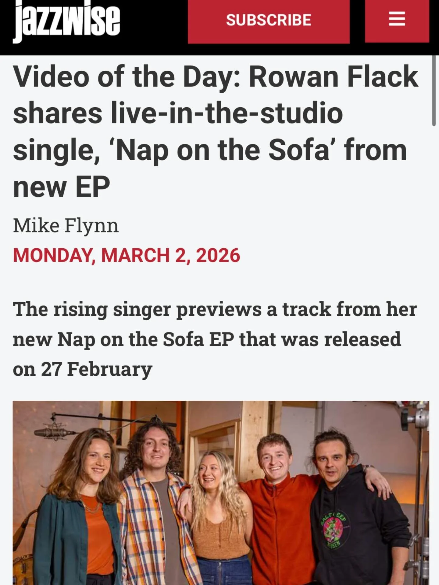 Thank you @jazzwisemagazine @mikeflynnbass for the feature!
🖤 happy little faces @dimblekeys @lecomberbass @andrew.mccoubrey @celestestrumpet 

Photo by Sam Dye @beastlystudios