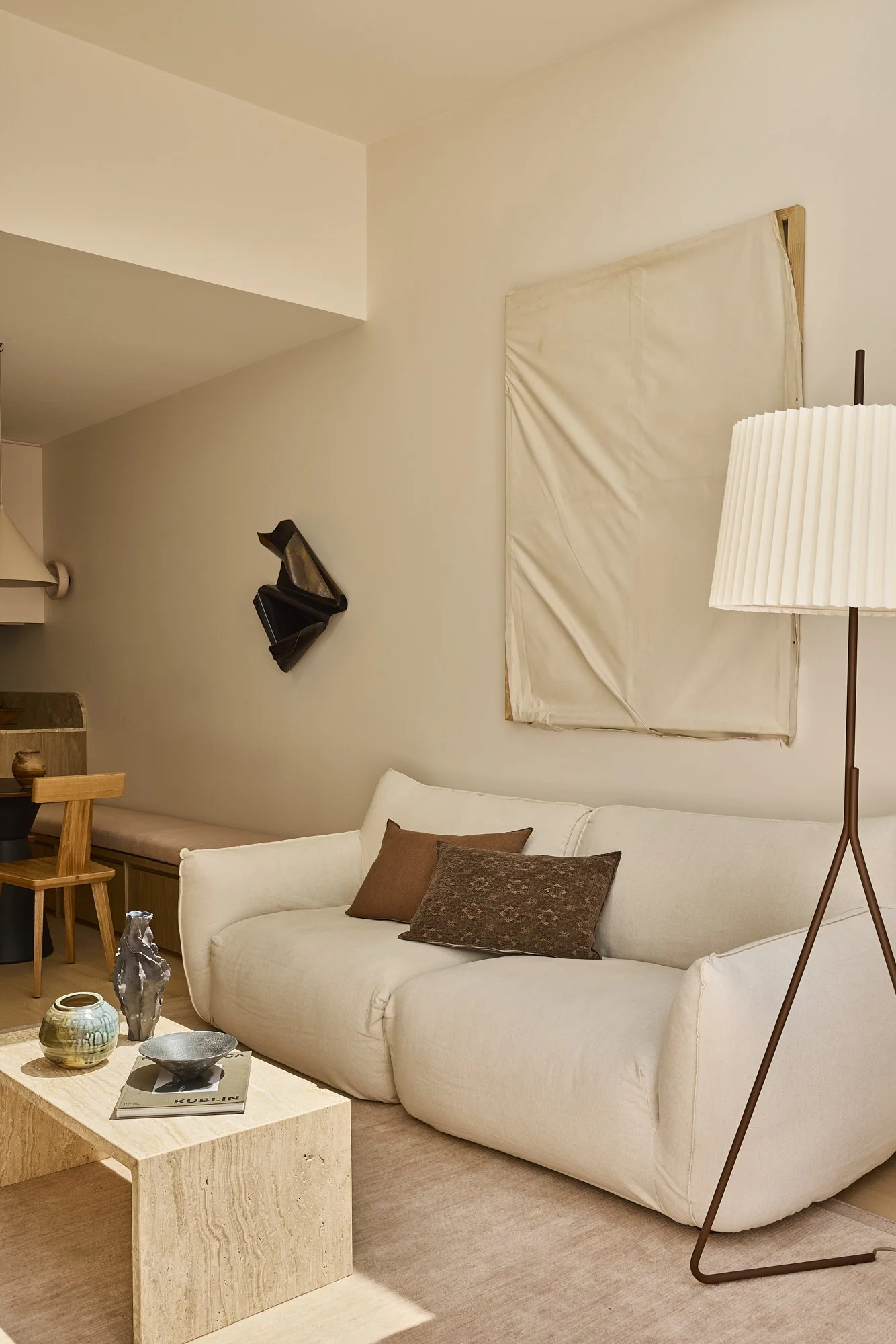 Neutral living room styling within a refined Balmain terrace renovation by Passer Architects.