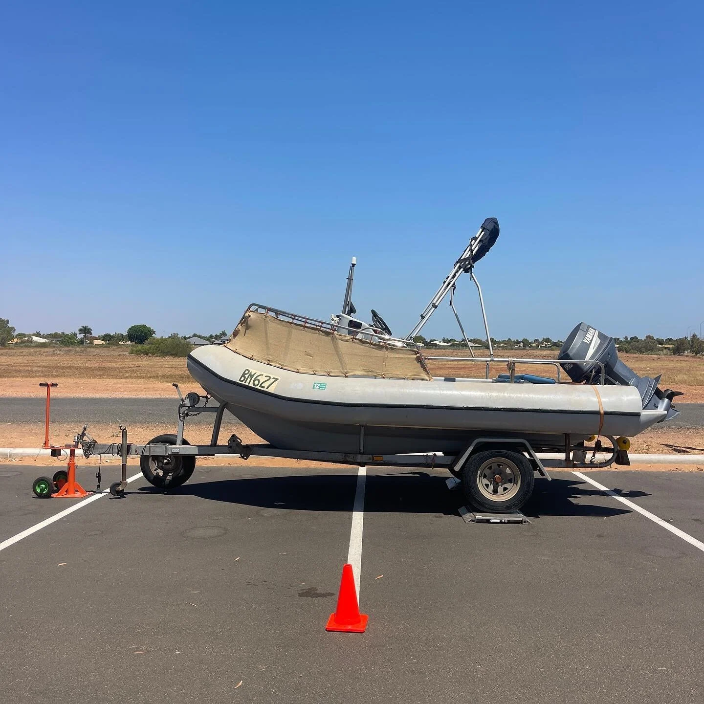 Our clients just picked this beauty of a boat up and feel it is too slow in the ocean and were worried there might be water in the hull making it heavy! 

A weigh showed it is pretty in line with where they believe it should be weight wise and they a