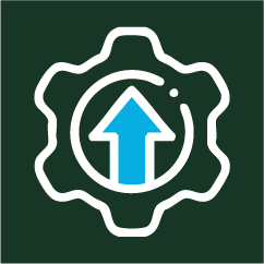 gear with an arrow icon