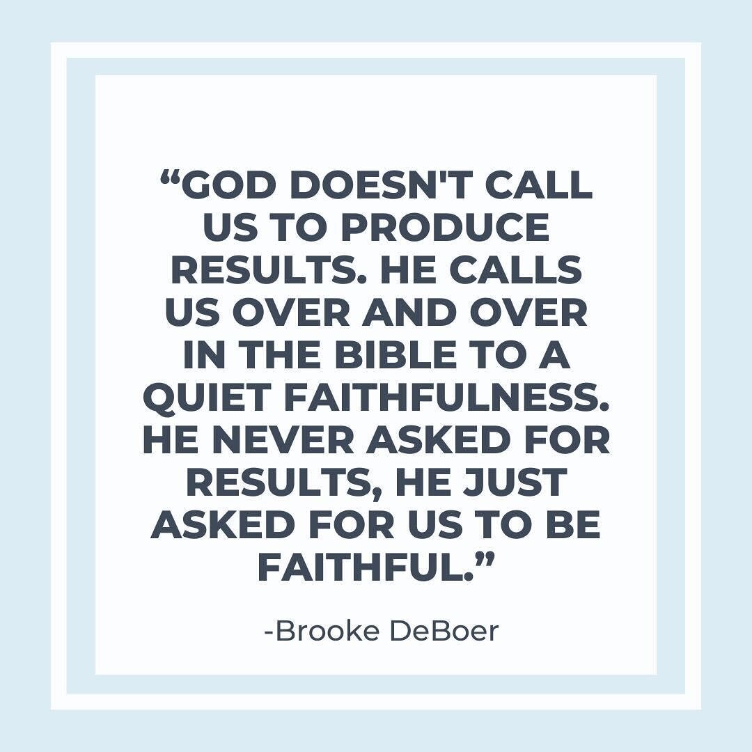 I was recently a guest on The Christian Business Breakdown Podcast, and we had a wonderful conversation about how God calls us to be faithful and He never asked us for results. 

Often times we get in our own way because when we set out to do somethi