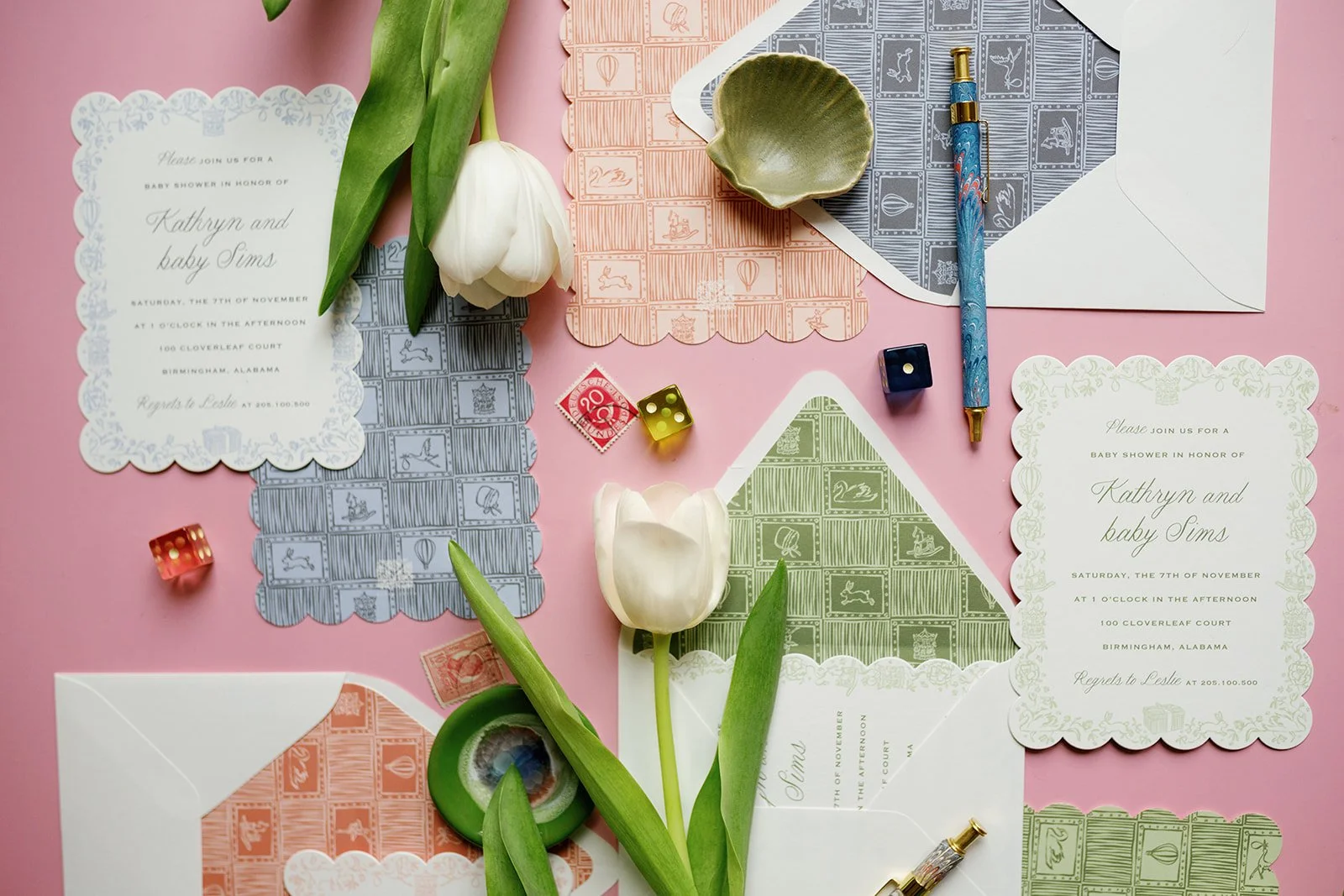 Party Invitations | Scalloped Baby