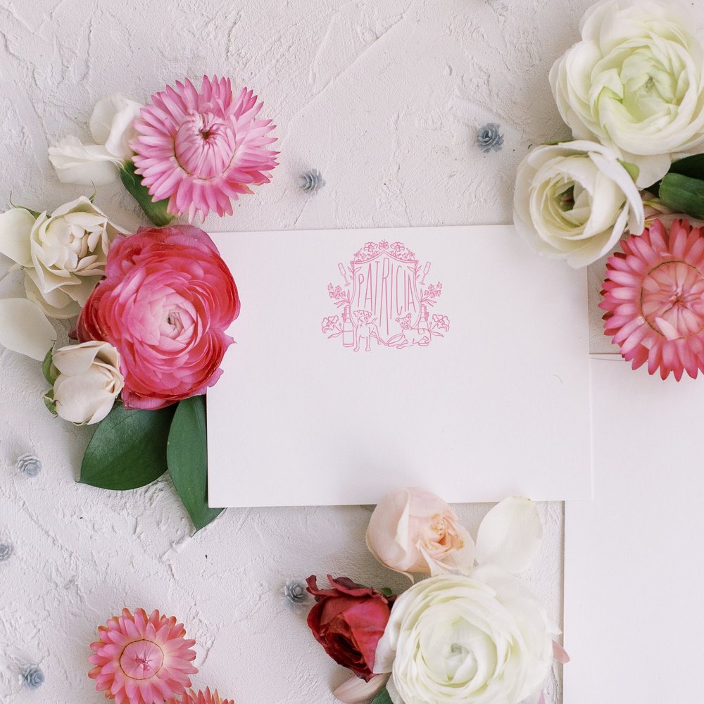 Rose Stationery, Floral Personalized Stationery Set, For Women