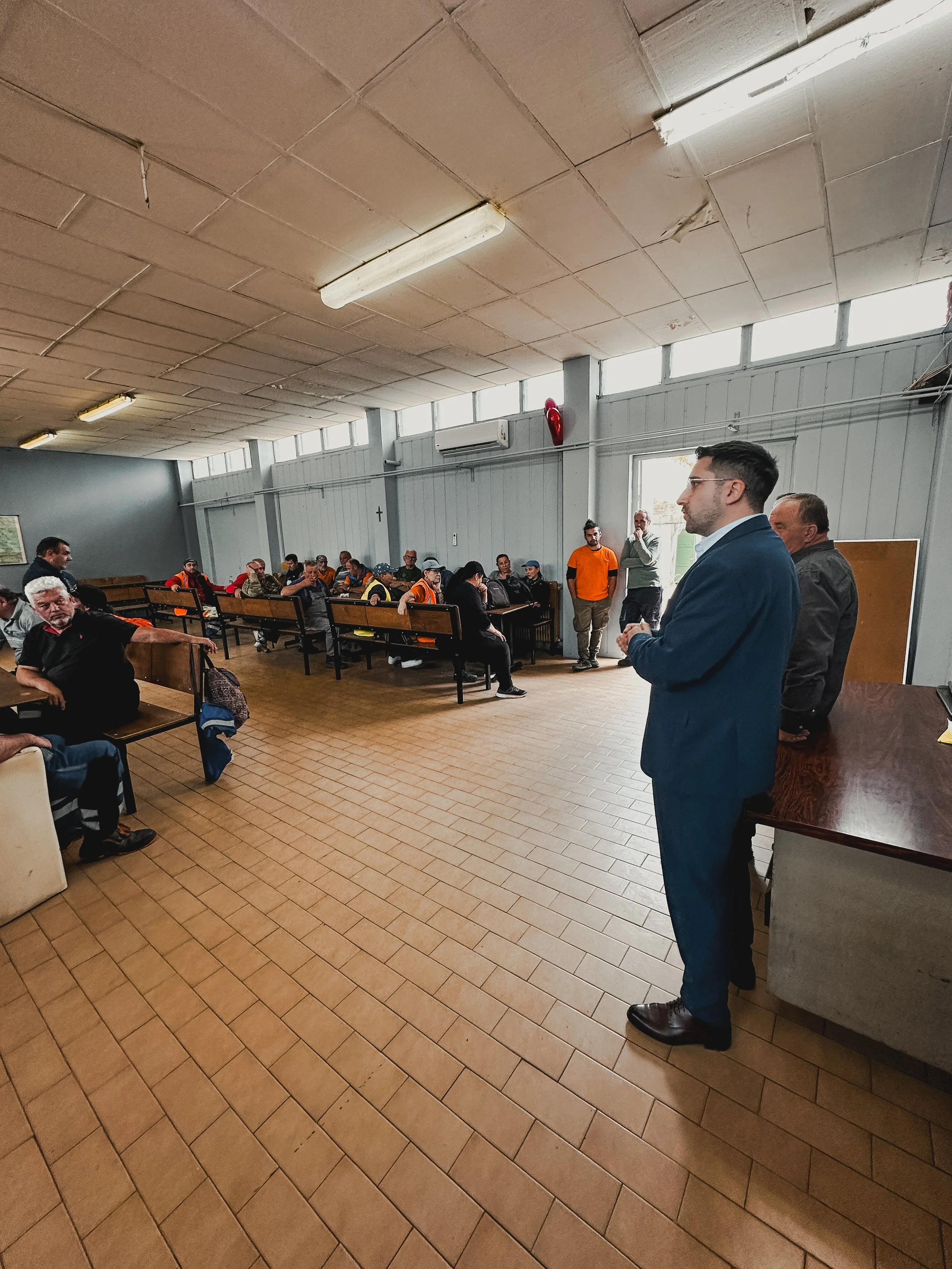 Ανθόπουλος Απόστολος, ομιλία στους εργαζόμενους καθαριότητας Ξάνθης