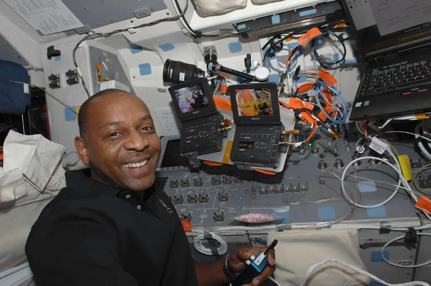 Astronaut Robert Satcher in space