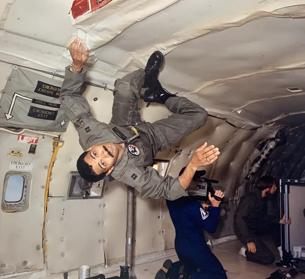 Dr. Ken Wells in zero gravity