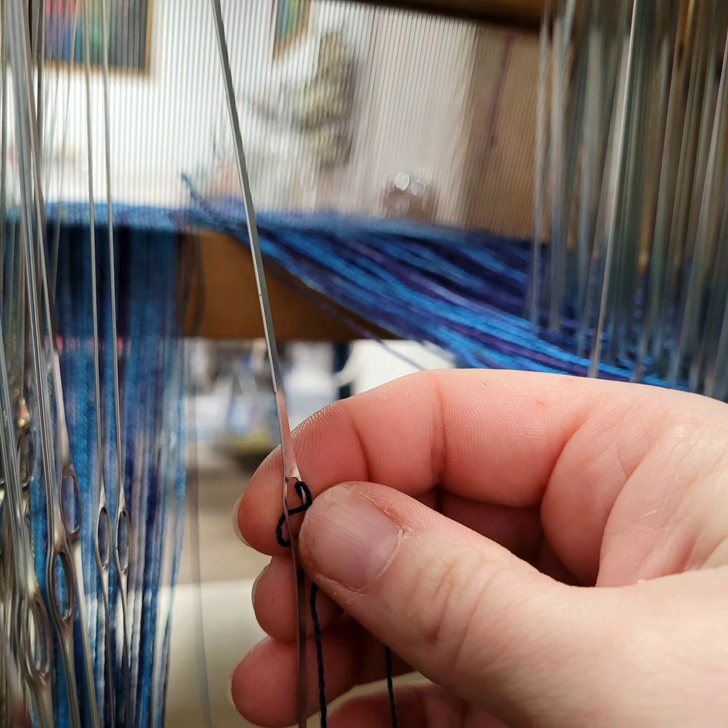 Slowly, but surely, getting my warp threaded this week. 

I had a busy busy busy holiday season, and I'm looking forward to a winter full of weaving. We may even get snow here this weekend!