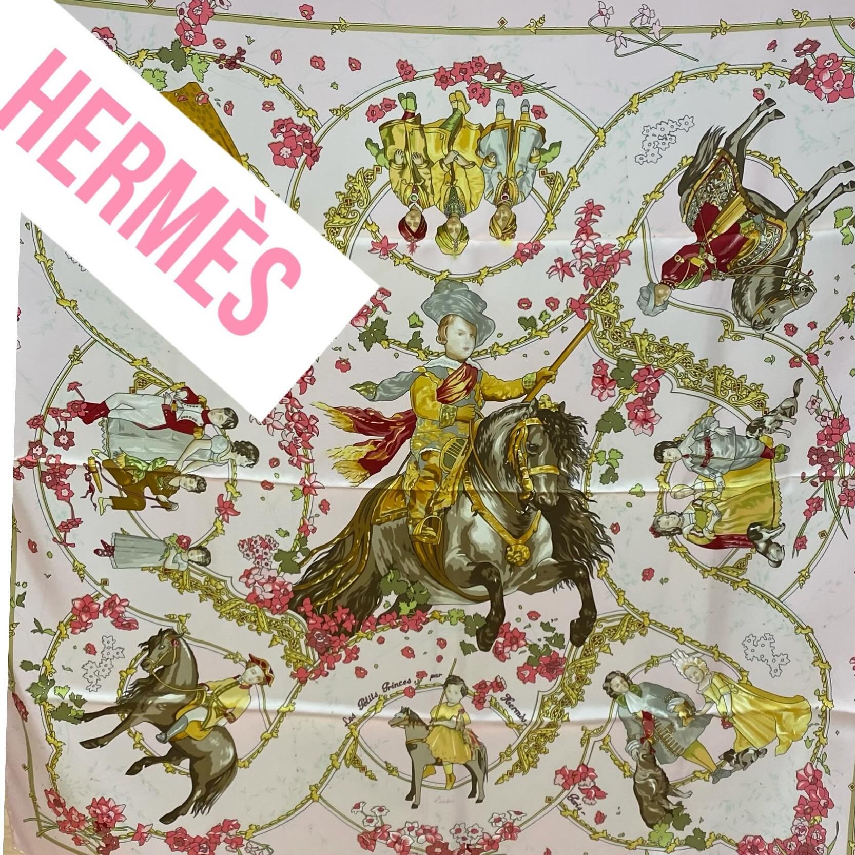 Herm&egrave;s Scarf - Petite Princes par Herm&egrave;s Pretty in Pink #hermesscarf #redeuxapparel #consignmentboutique #shoplocal #designerscarf