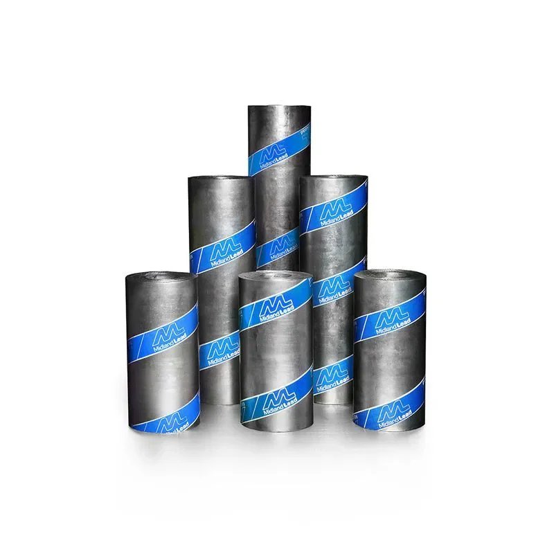 A group of eight cylindrical metal cans with blue labels reading "Midland Lead" arranged in a pyramid formation on a white background.