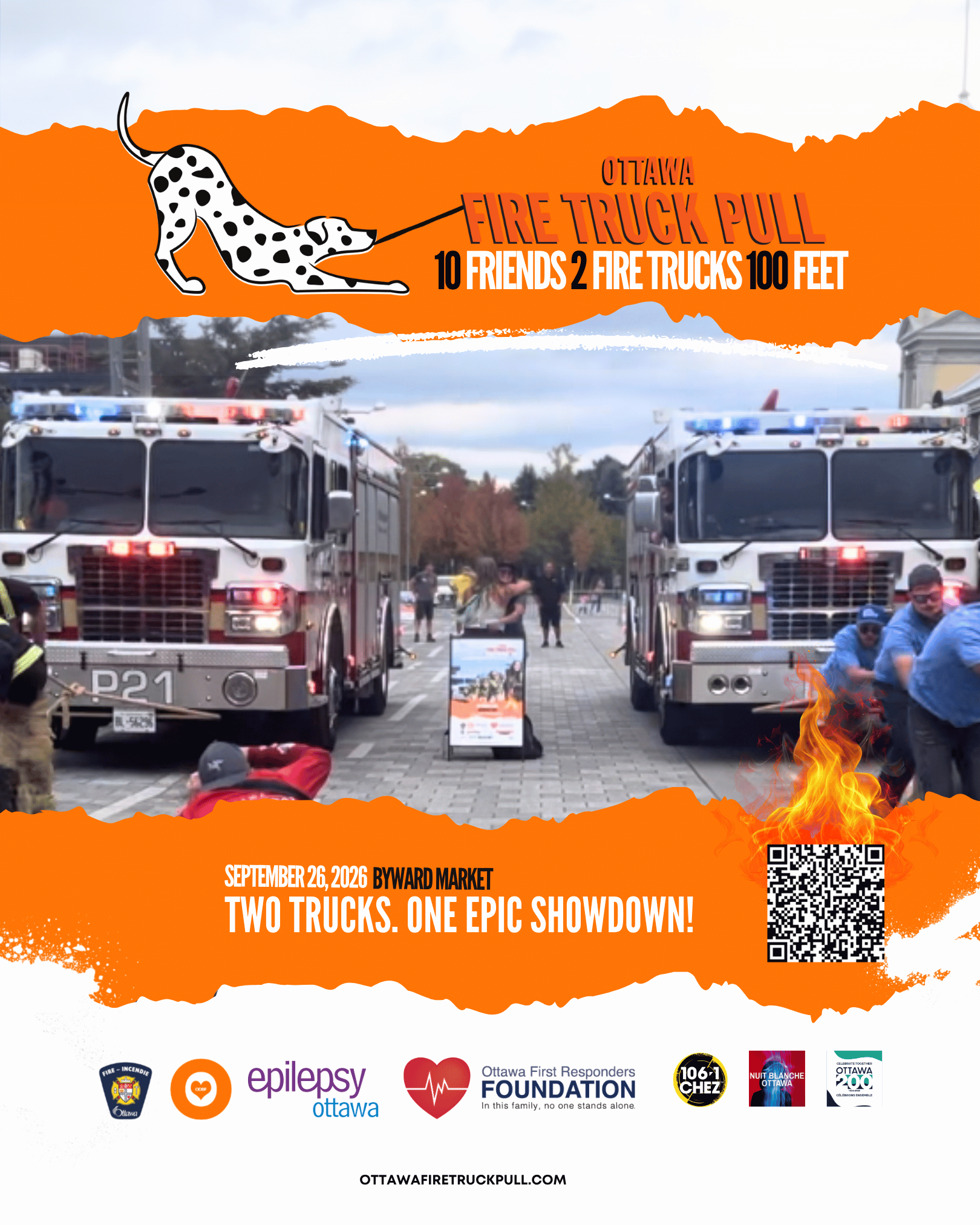 TWO TRUCKS. ONE HISTORIC SHOWDOWN! OTTAWA FIRE TRUCK PULL ANNOUNCED FOR BYTOWN 200TH CELEBRATIONS IN PARTNERSHIP WITH NUIT BLANCHE OTTAWA/GATINEAU.