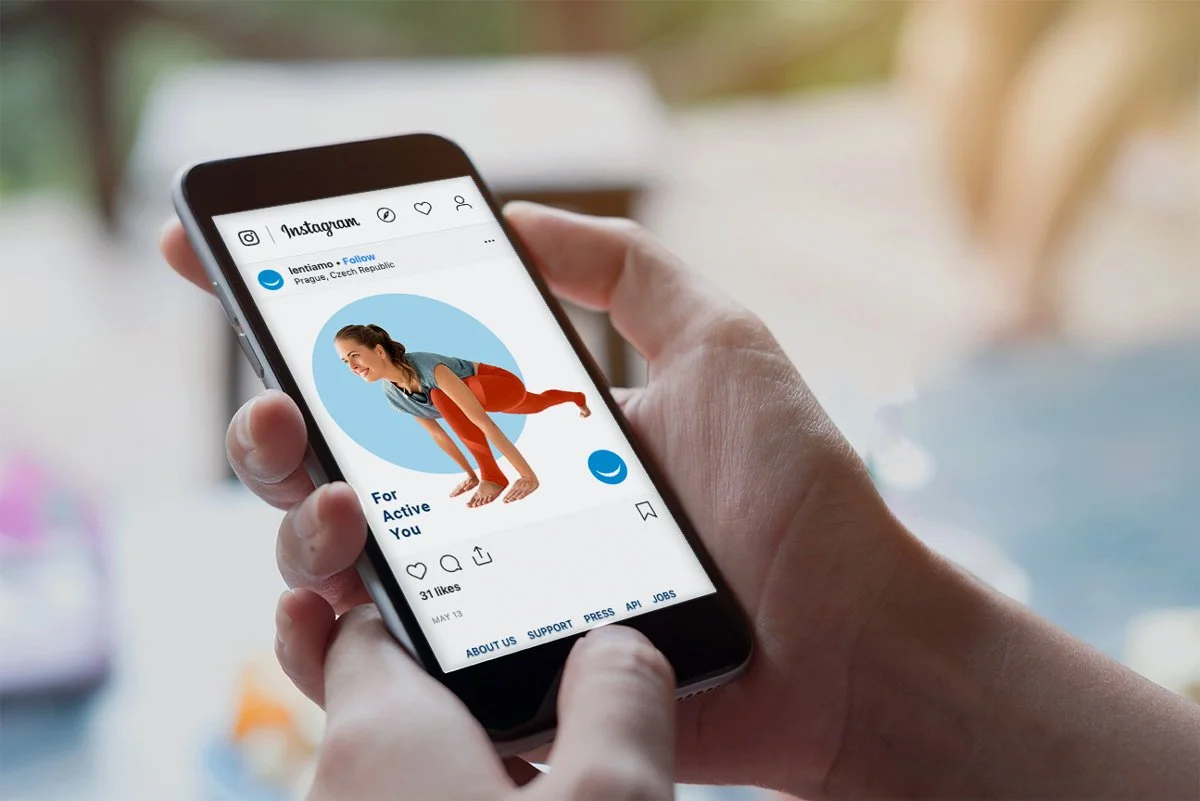 Mockup of sample social media post