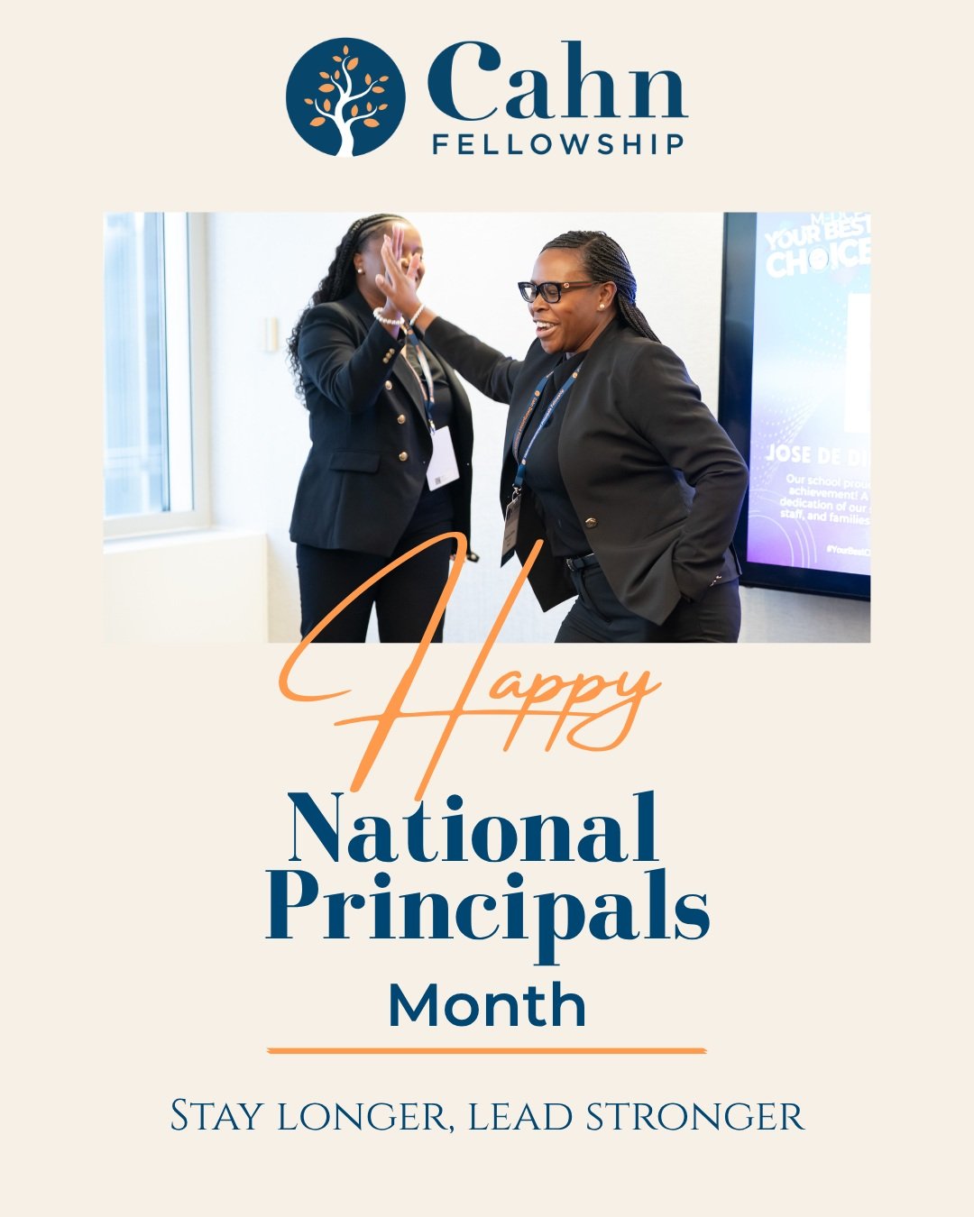 Happy National Principals Month!

Great leadership shapes schools, inspires educators, and transforms the lives of students.

At the Cahn Fellowship, we celebrate the dedication, resilience, and impact of principals who lead with purpose every day.

