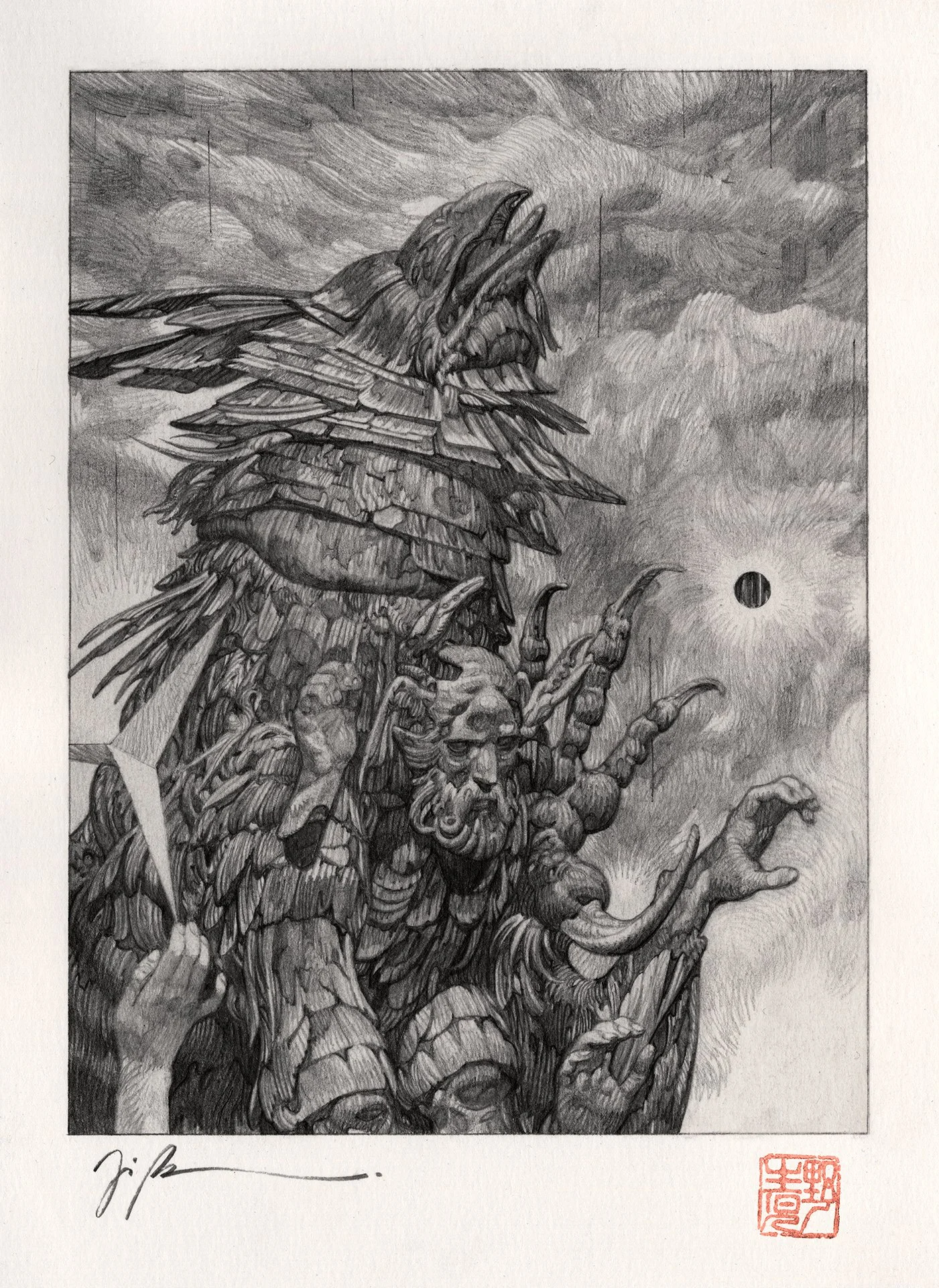 JOÃO RUAS  GRYPHON  Graphite on paper 9.7 x 7.1 inches 24.5 x 18 centimeters   SOLD  