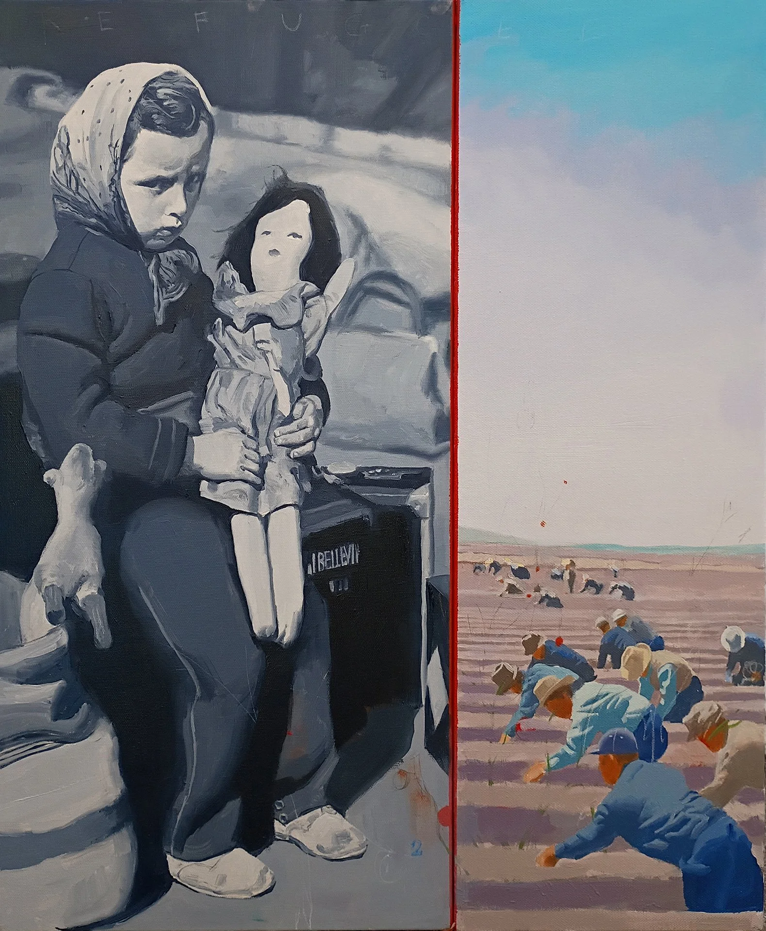  ADAM CALDWELL  REFUGEE Oil on canvas 24 x 20 inches 61 x50.8 centimeters  SOLD  
