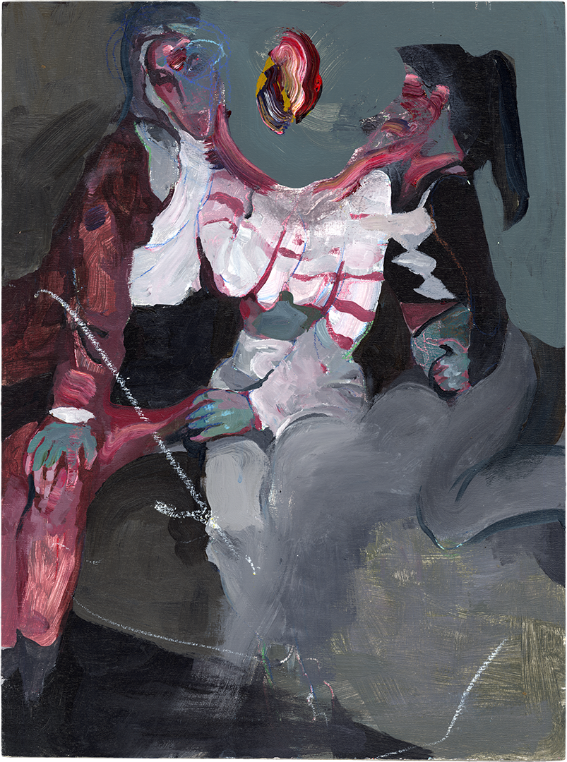 ILYA SHKIPIN YOUR FRIENDS THAT EAT YOU Oil on wood 16 x 12 inches / 40.6 x 30.5 centimeters SOLD