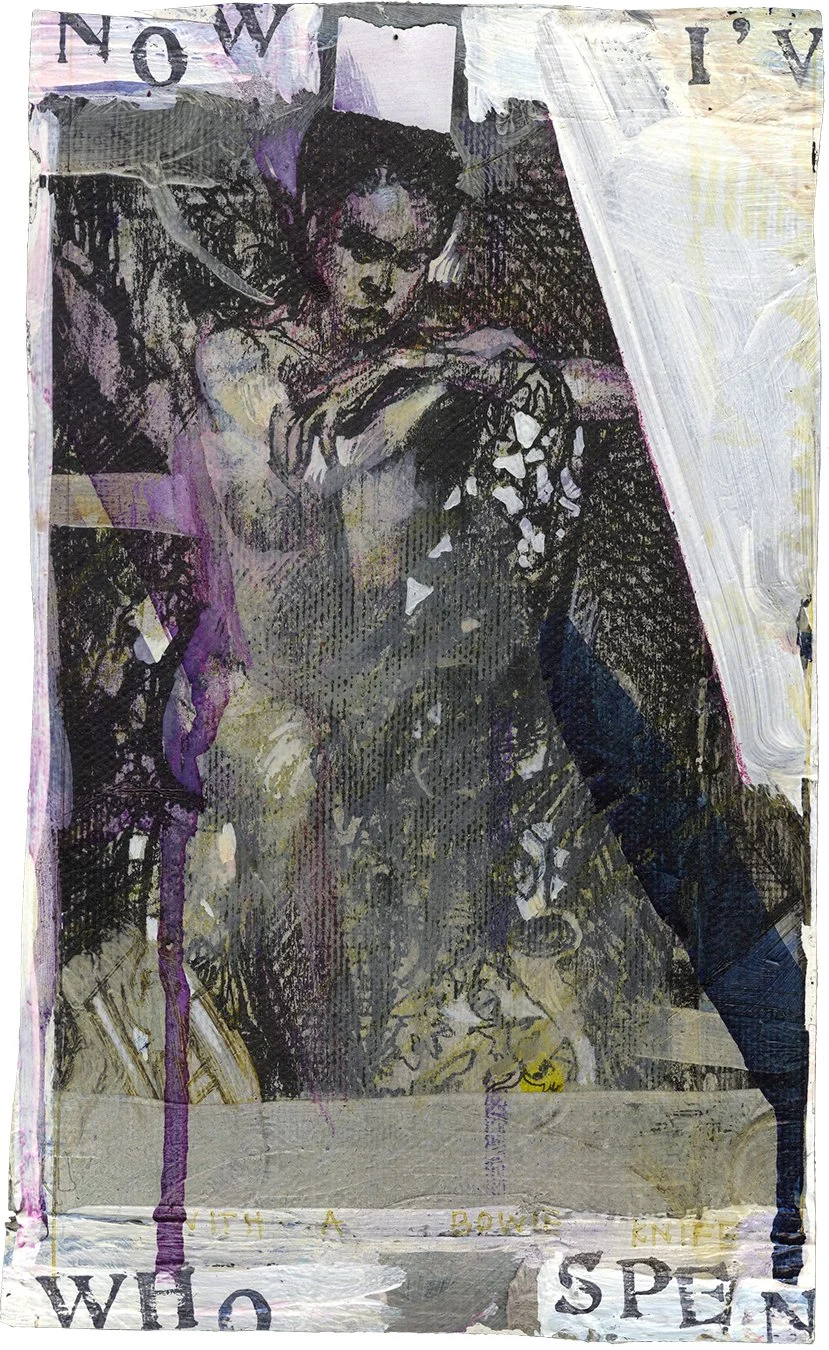 BARRON STOREY  FRAGMENT 6  Ink and acrylic on deconstructed canvas 9 x 5.7 inches (approx.)  $500   INQUIRE →