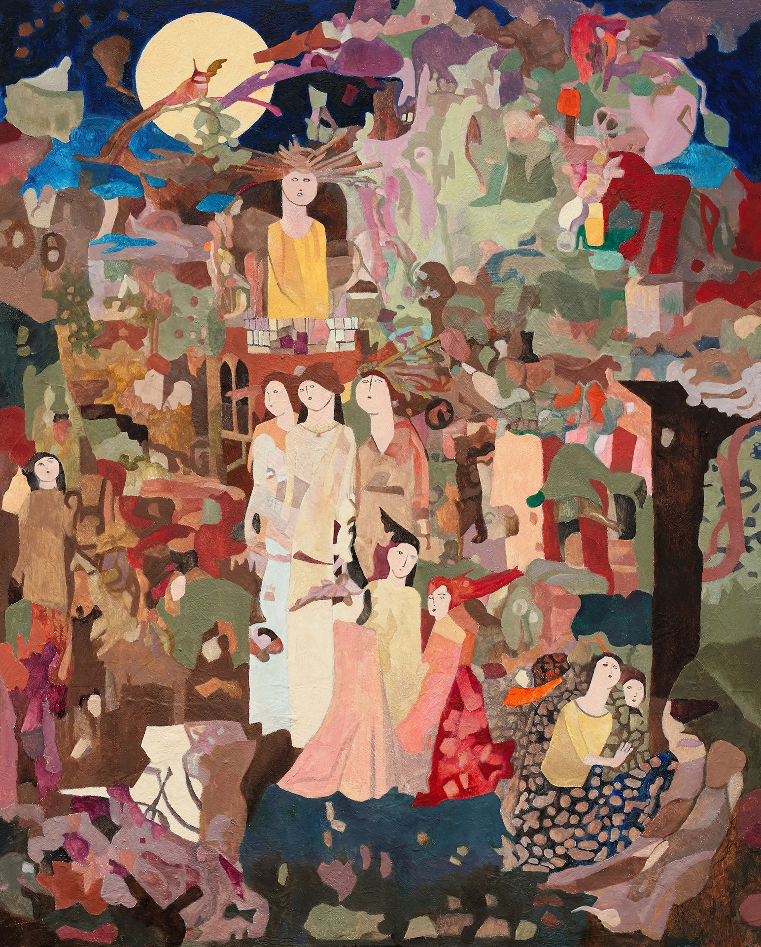 DAVID M. BALL  GATHERING  Oil on Birch Panel 30 x 24 inches 76.2 × 61 centimeters  $1900   INQUIRE →  